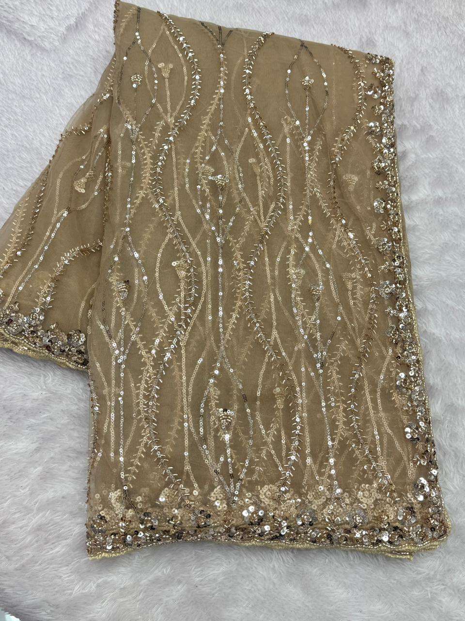 7320 COLOUR BY ASLIWHOLESALE SOFT NET SEQUNCES WORK SAREES-00103