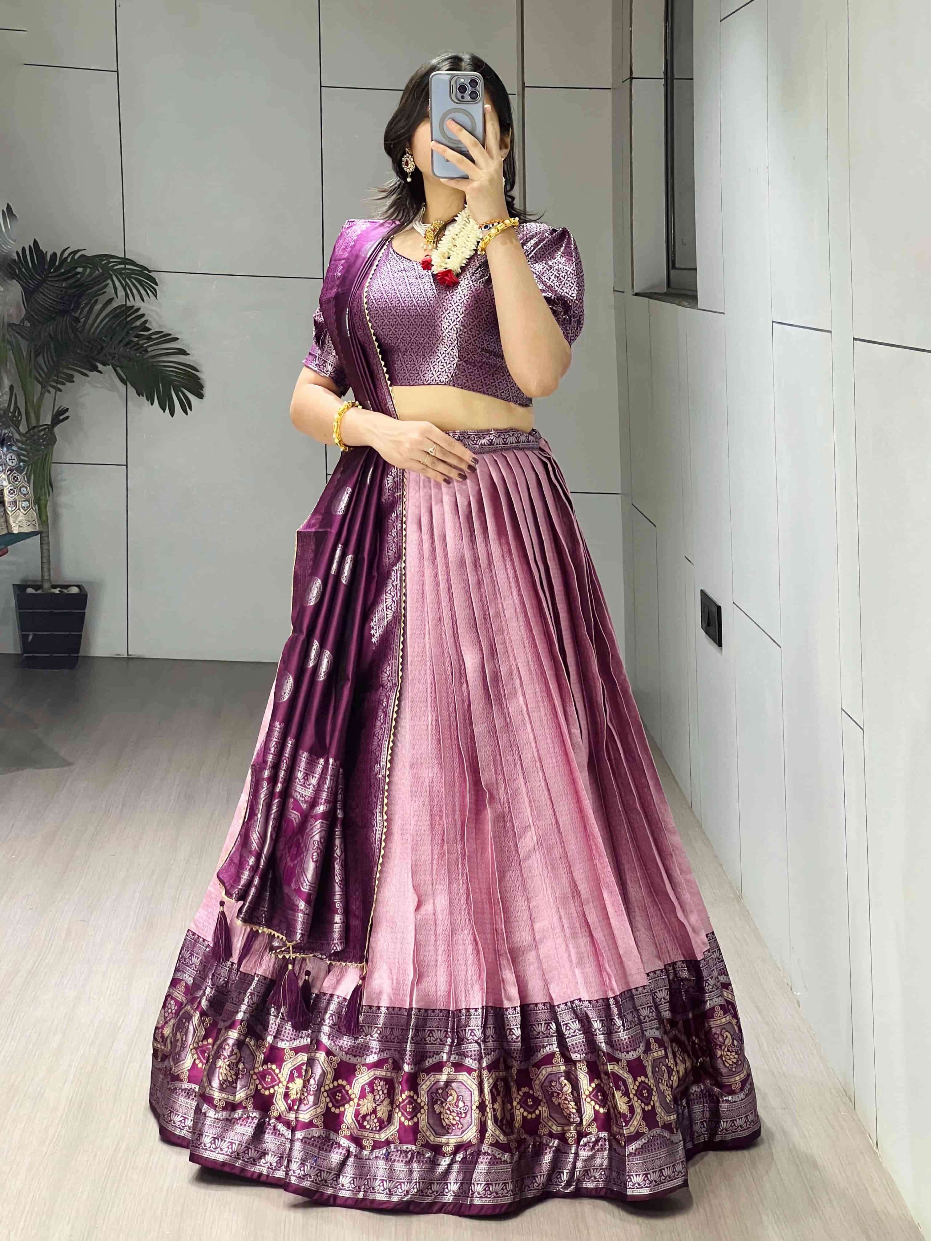 8132 COLOUR BY ASLIWHOLESALE SILK EMBROIDERY SEMI-STITCHED LEHENGAS-00135