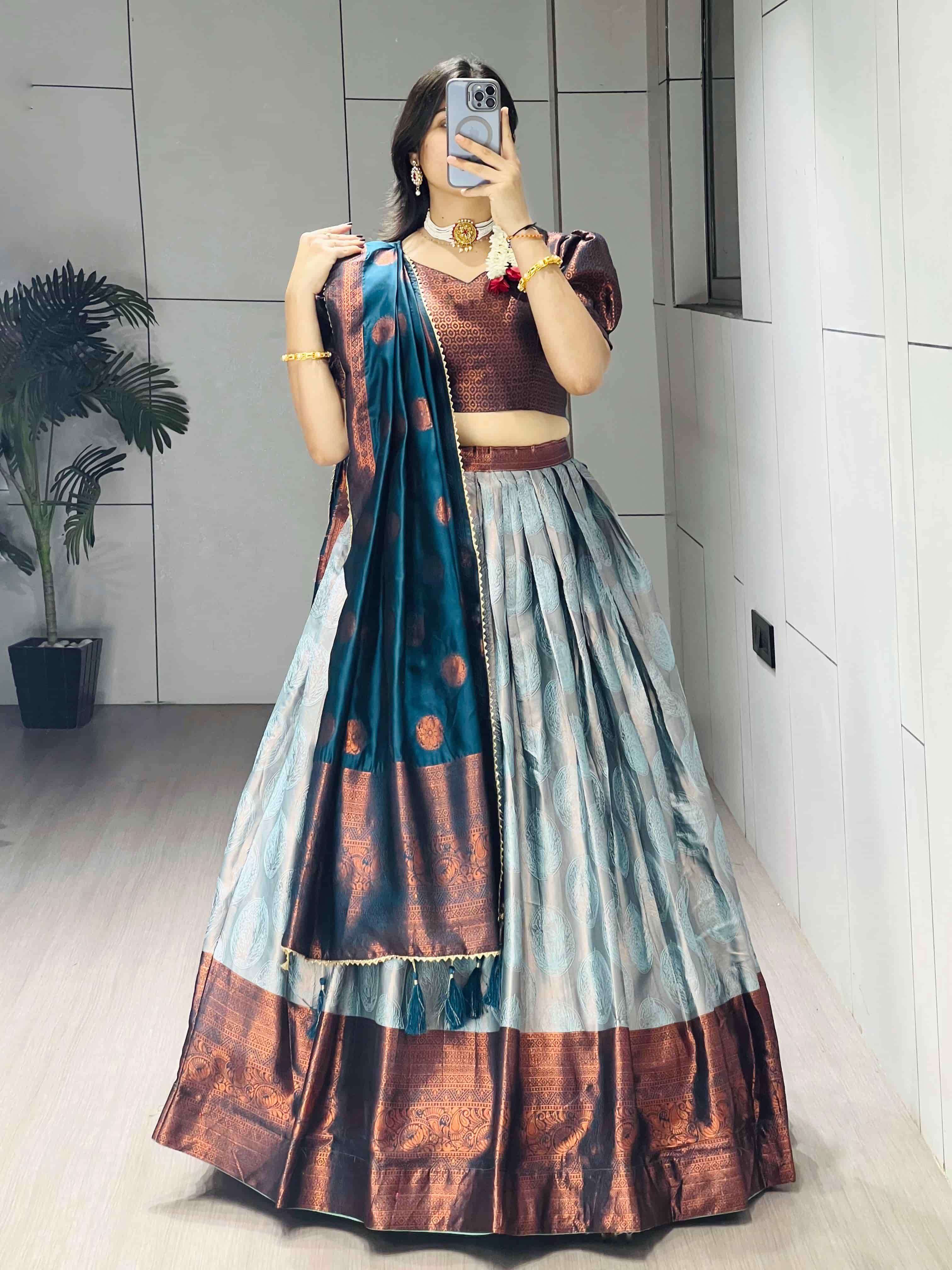 8135 COLOUR BY ASLIWHOLESALE DESIGNER PURE SILK WEAVING LEHENGAS-00135