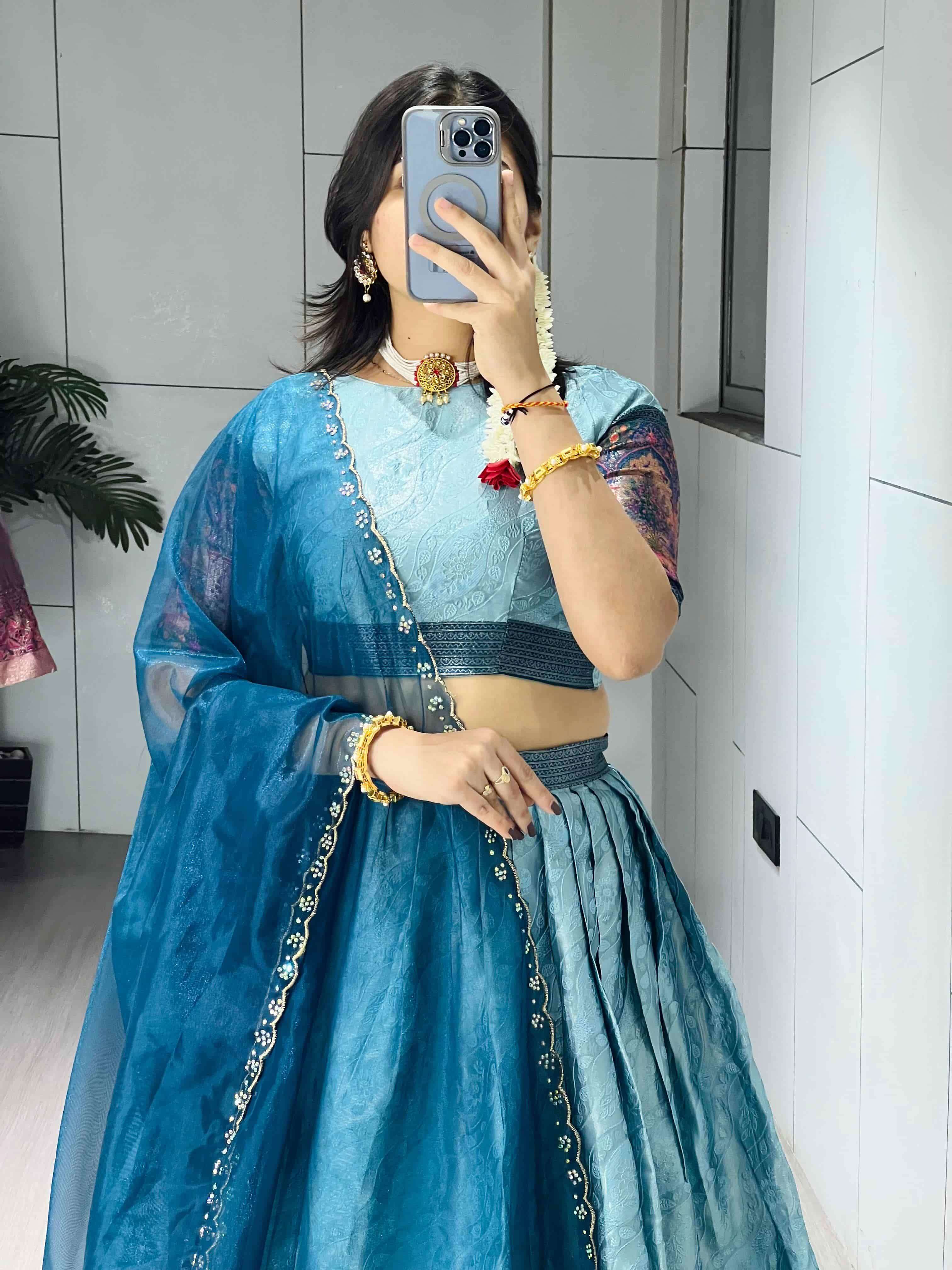 8136 COLOUR BY ASLIWHOLESALE DESIGNER PURE SILK LEHENGA-00135