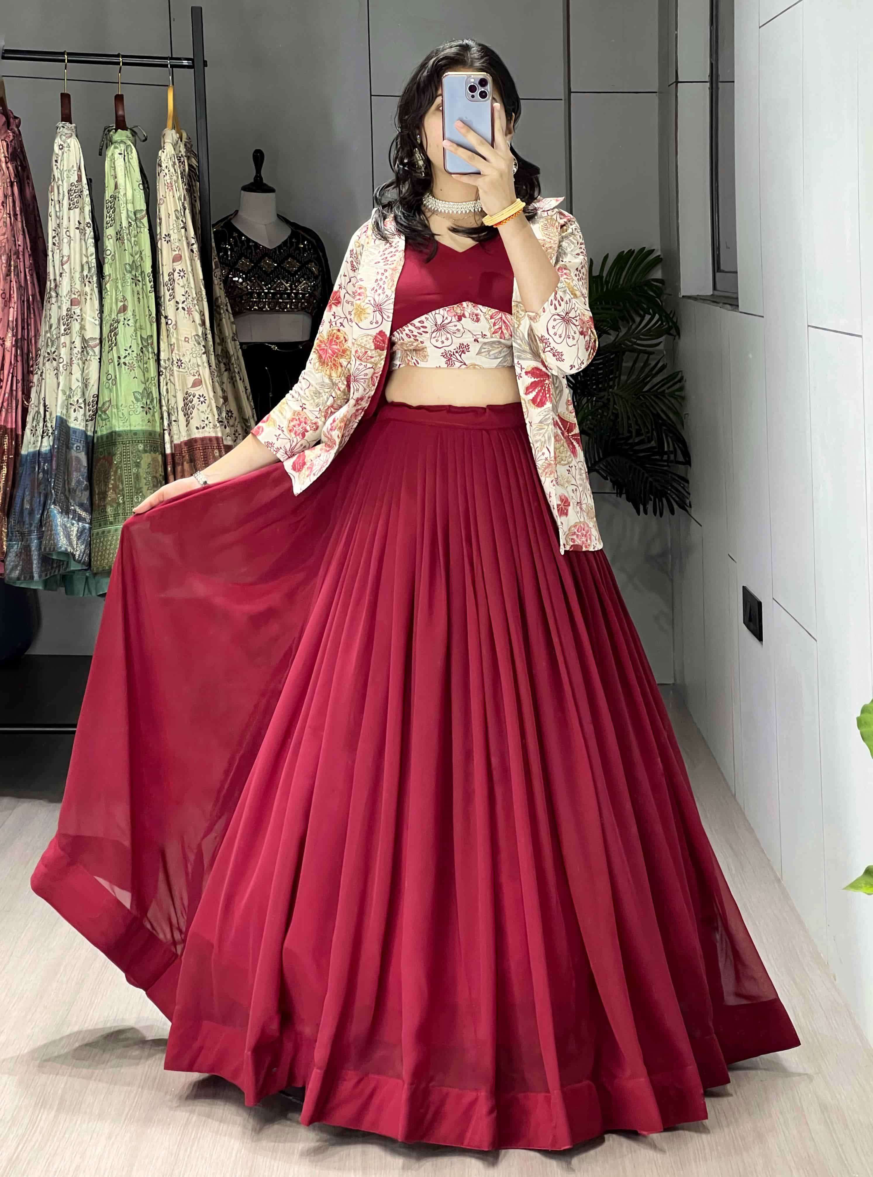 8137 COLOUR BY ASLIWHOLESALE DESIGNER PURE FAUX GEORGETTE LEHENGAS-00135