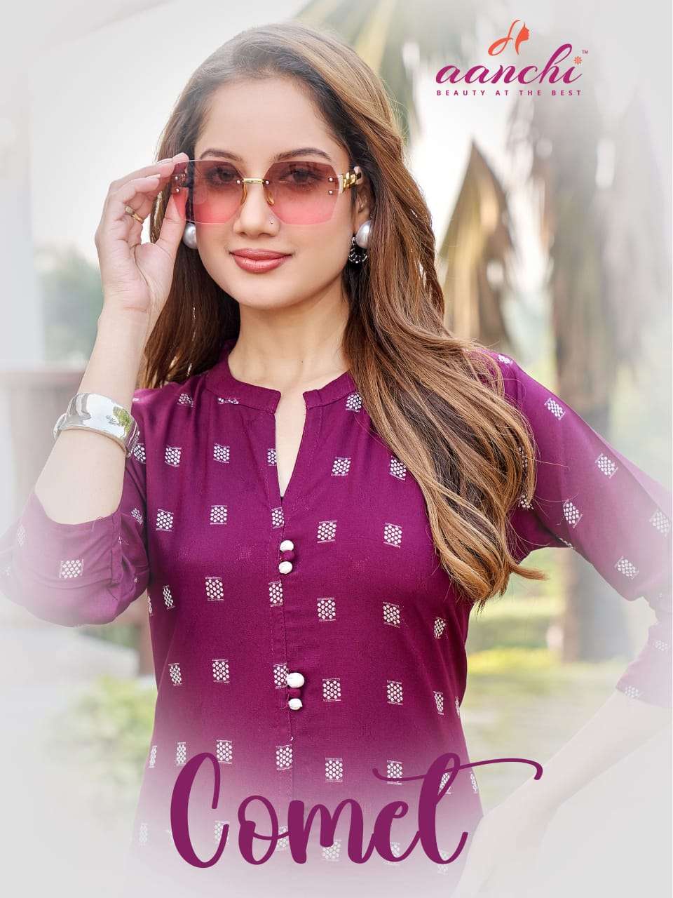 AANCHI COMET RAYON PRINTED STITCHED PREMIUM KURTA SET-00286