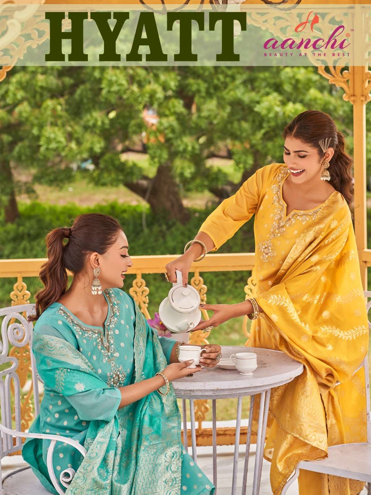 AANCHI HYATT NX SIMMER BUTTI EMBROIDERY PREMIUM PUNJABI SUIT SET-00286