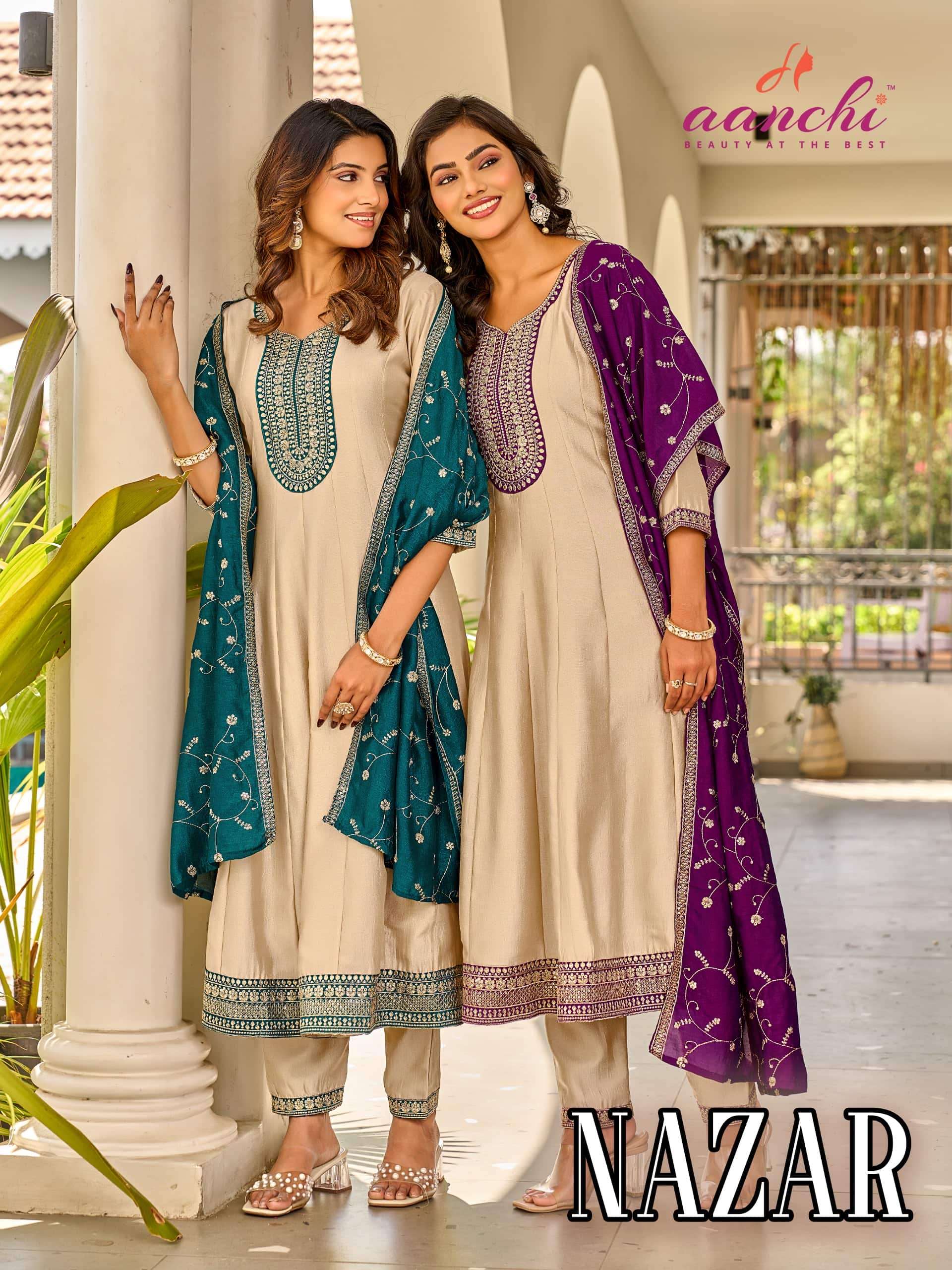AANCHI NAZAR VICHITRA SILK EMBROIDERY STITCHED PREMIUM SUIT-00286