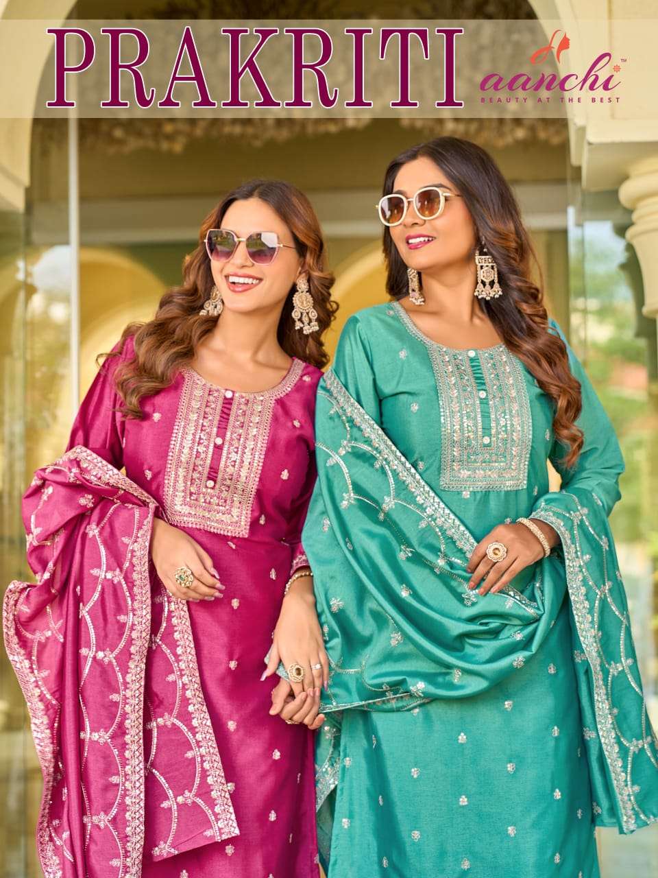 AANCHI PRAKRITI VICHITRA SILK EMBROIDERY STITCHED PUNJABI SUITS-00286