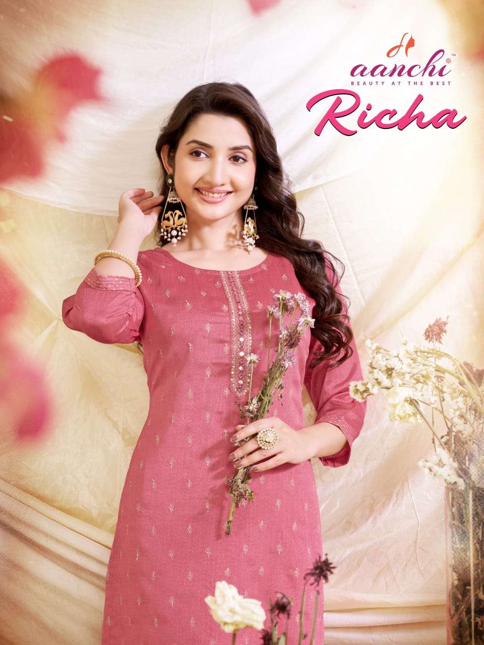 AANCHI RICHA VICHITRA SILK PRINTED STITCHED KURTIS SET-00286