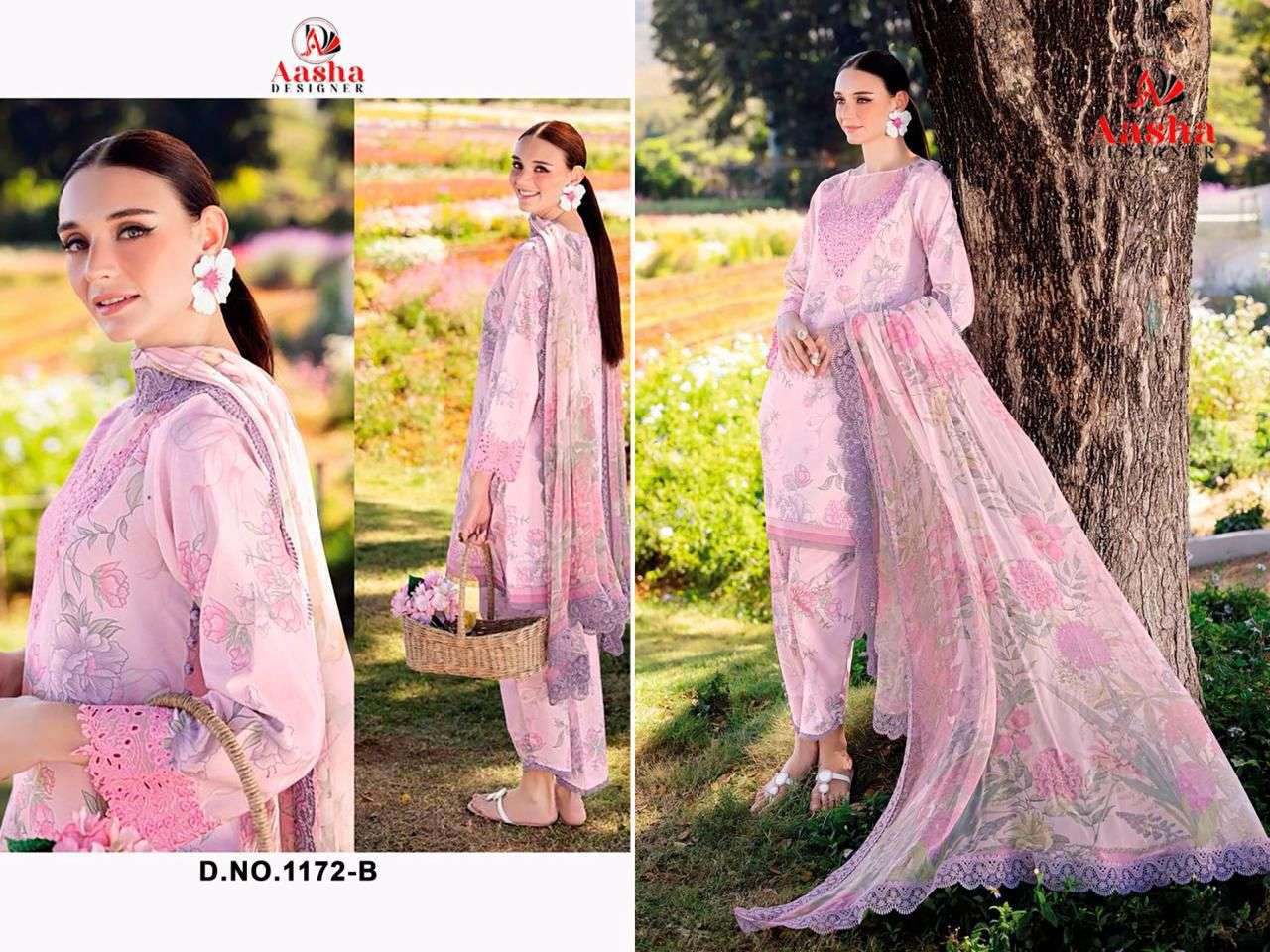 AASHA DESIGNER 1172 SERIES COTTON PRINTED EMBROIDERY PAKISTANI DRESS-00071