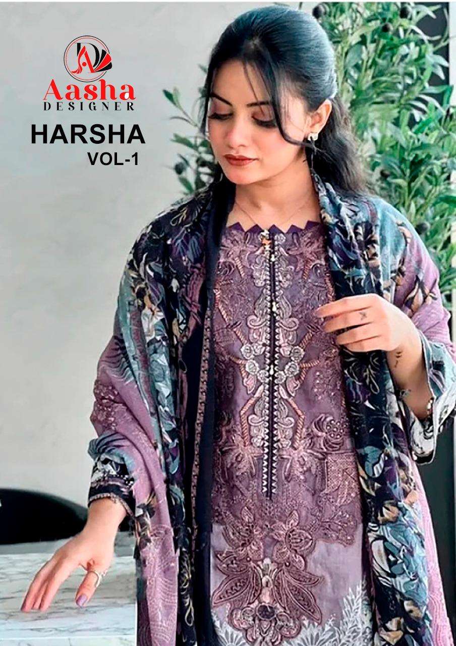 AASHA HARSHNA VOL-01 1031-A TO 1031-B SERIES PURE COTTON EMBROIDERY PAKISTANI DRESSES-00062
