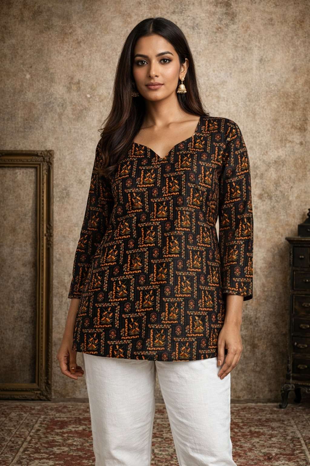 AAWIYA RJ-13 MUSLIN PRINTED PREMIUM READYMADE KURTIS-00060