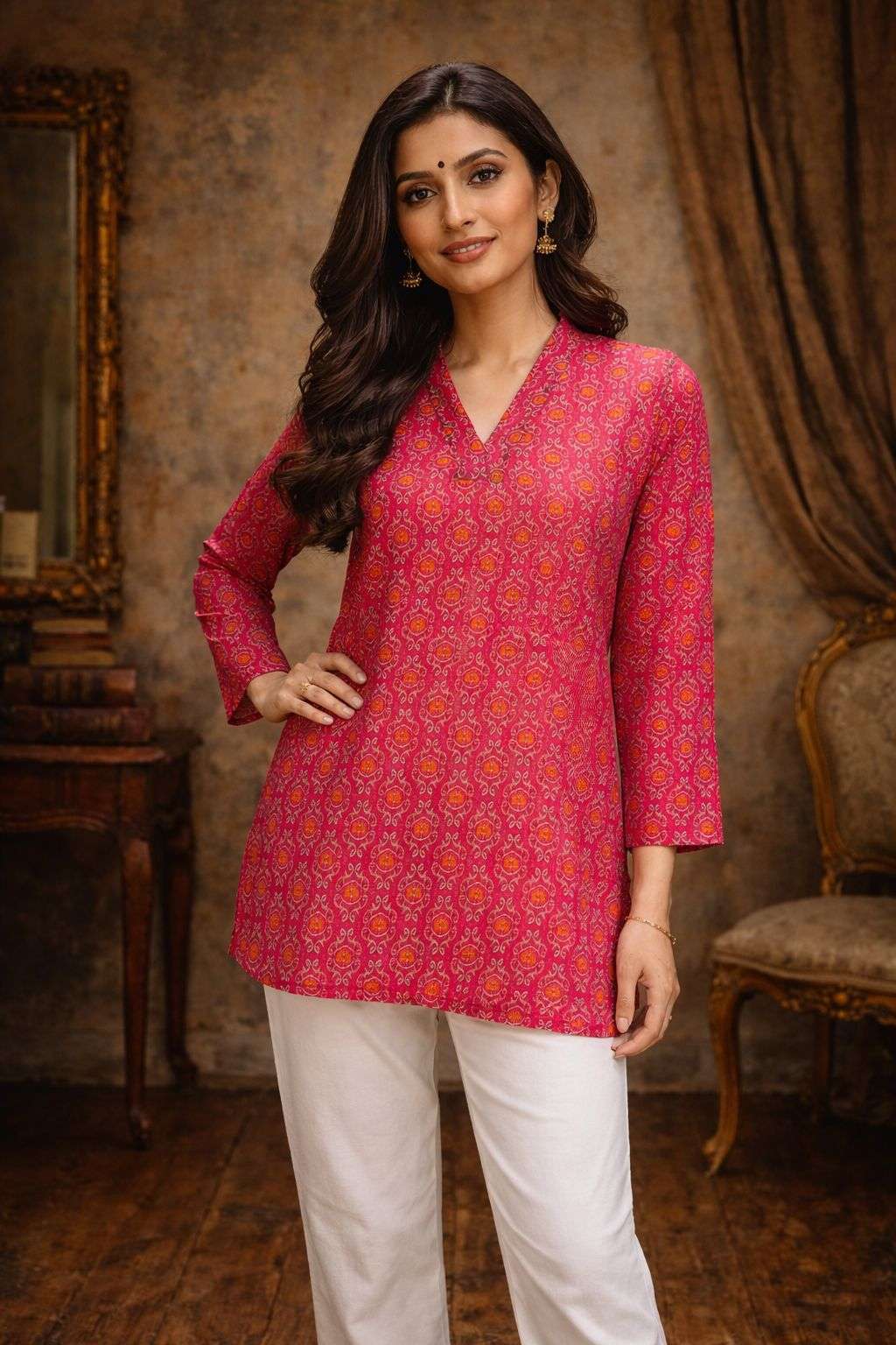 AAWIYA RJ-19 MUSLIN PRINTED PREMIUM STITCHED SHORT KURTIS-00060