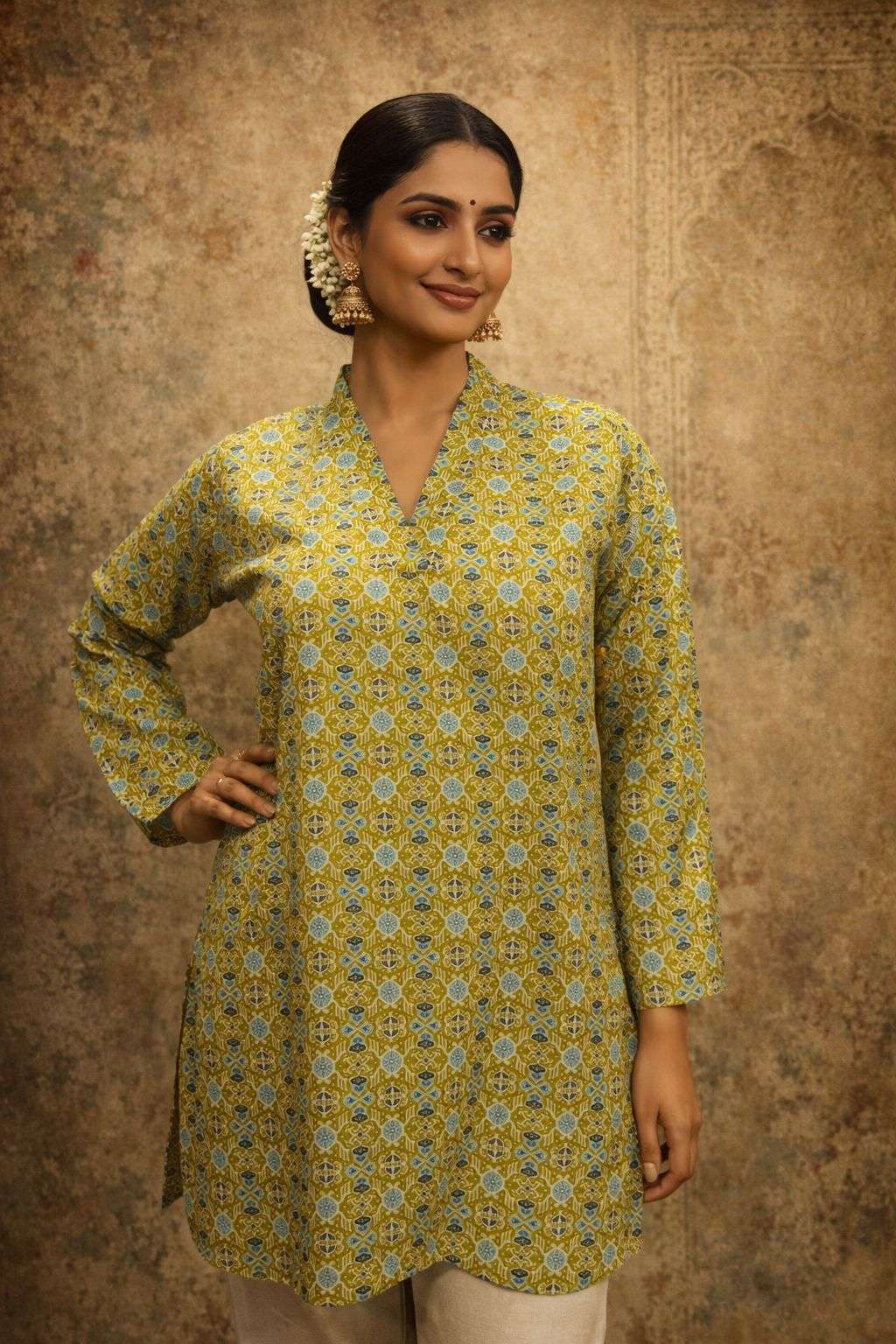 AAWIYA RJ-22 MUSLIN PRINTED PREMIUM STITCHED SHORT KURTIS-00060