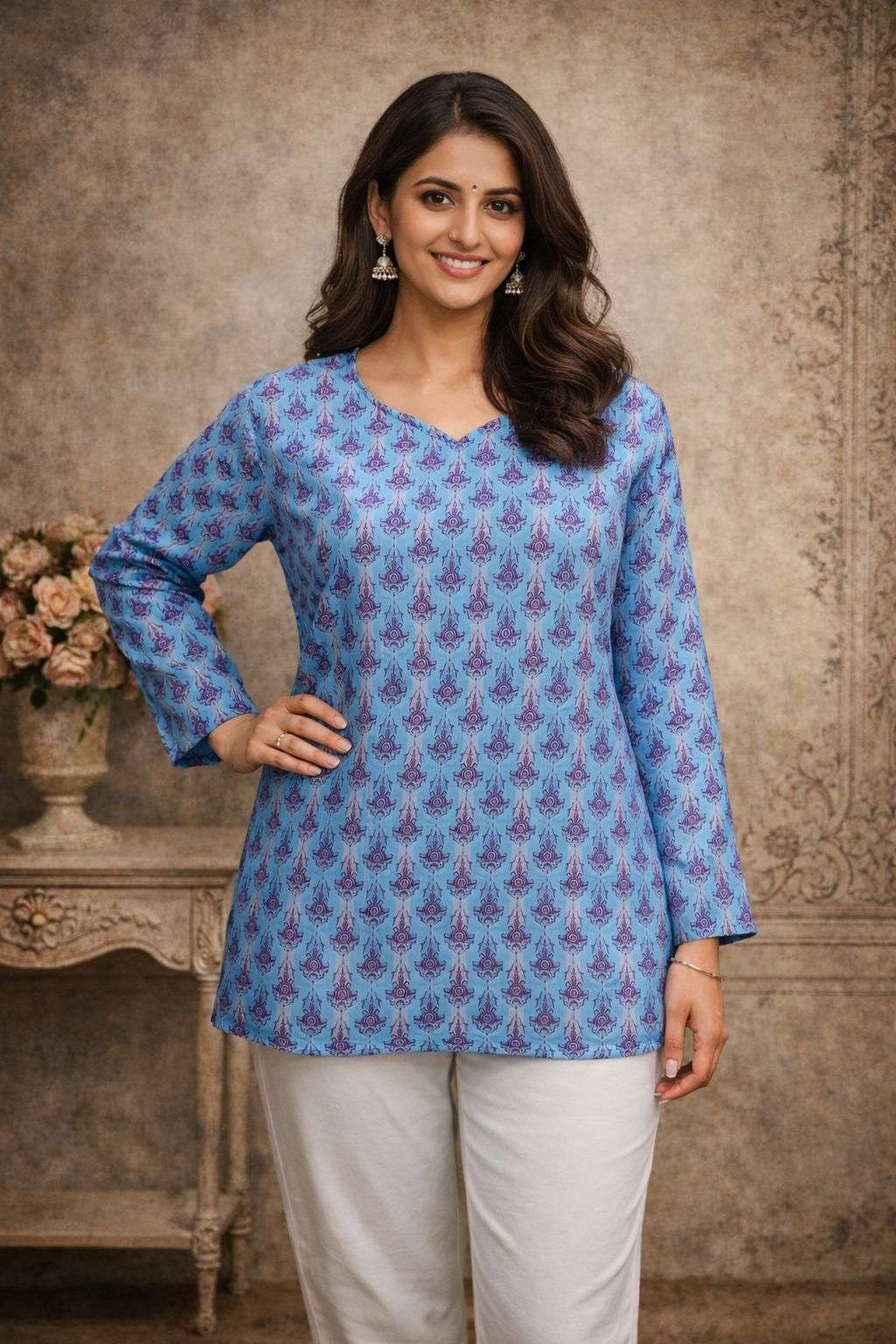 AAWIYA RJ-27 MUSLIN PREMIUM PRINTED STITCHED KURTIS-00060