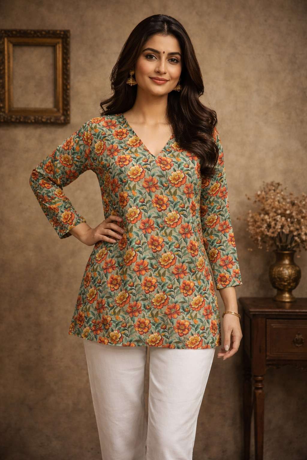 AAWIYA RJ-29 MUSLIN PREMIUM PRINTED STITCHED KURTIS-00060