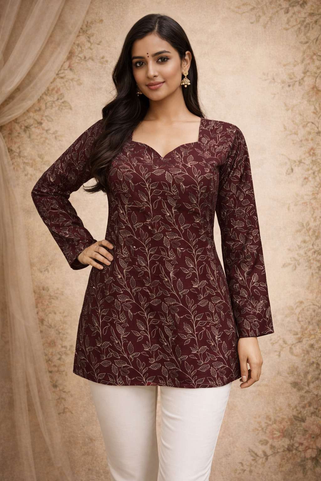 AAWIYA RJ-33 MUSLIN PREMIUM PRINTED STITCHED KURTIS-00060