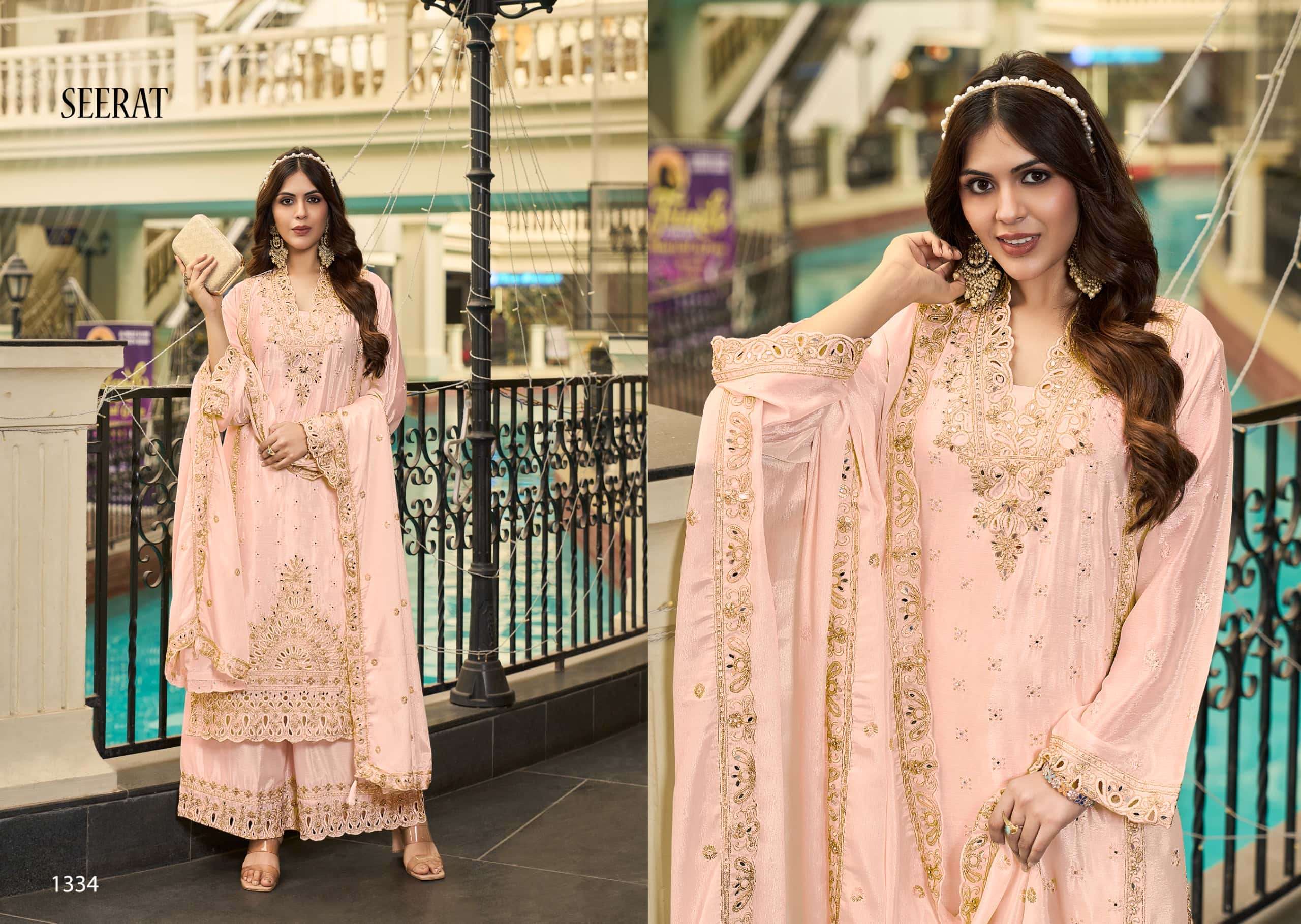 AJRAA SEERAT 1333 TO 1334 SERIES PURE CHINON EMBROIDERY DRESSES-00028 