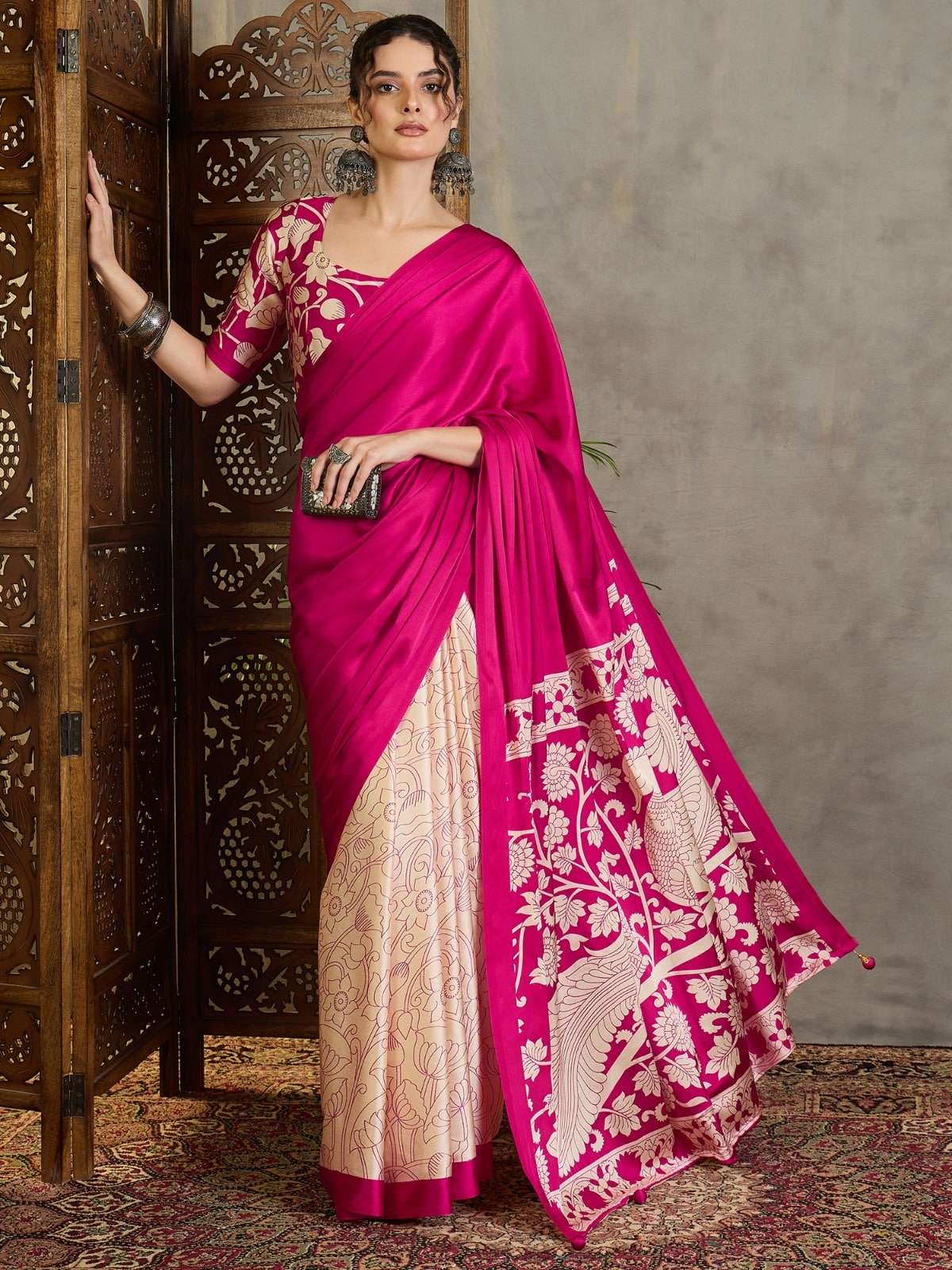 AJRAKH LUXE VOL-1 BY ASLIWHOLESALE MODAL PREMIUM PRINTED SAREES-00178