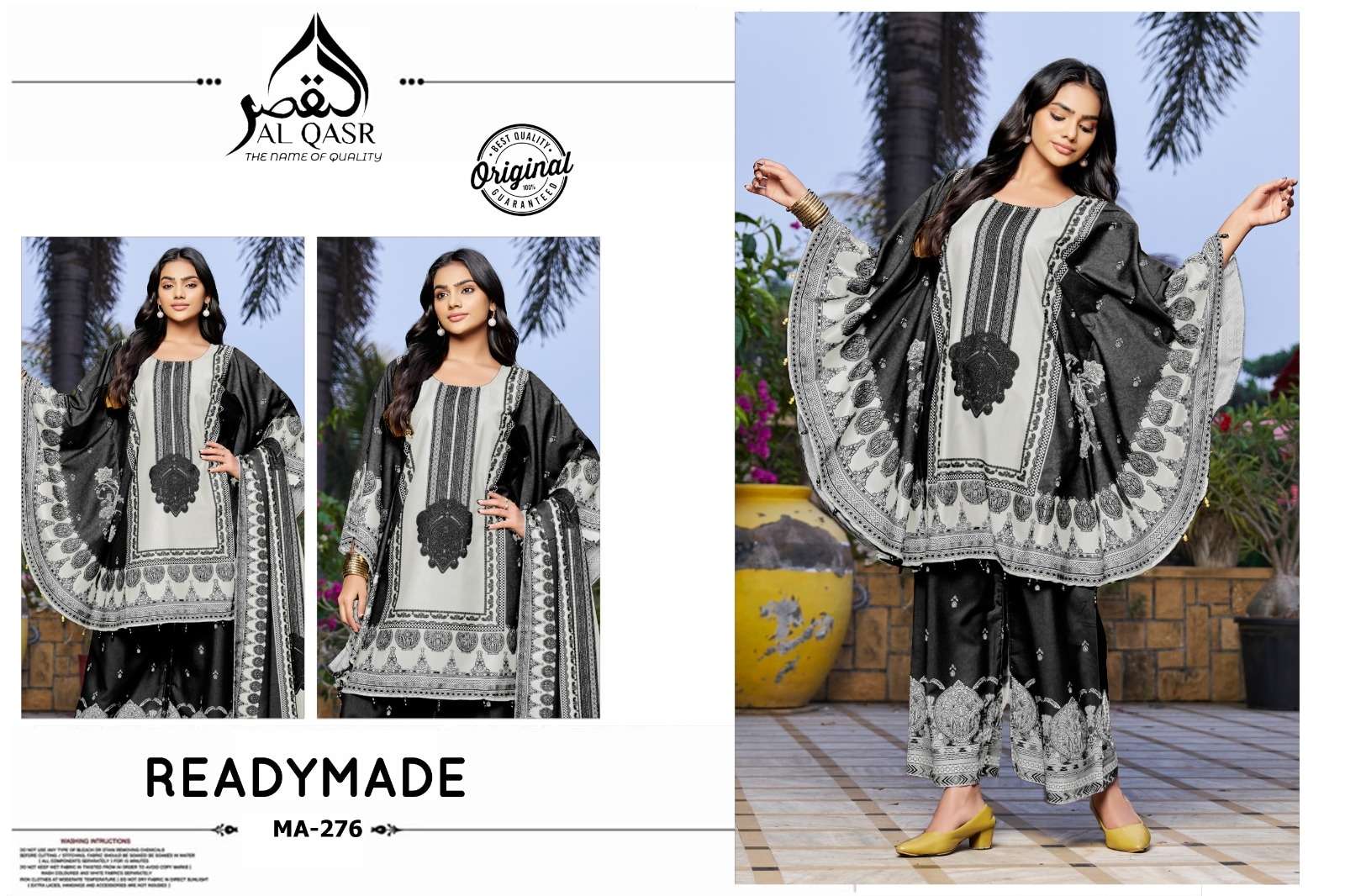 AL-QASR MA-276 DULL SATIN PREMIUM PRINTED STITCHED PAKISTANI SUIT-00245