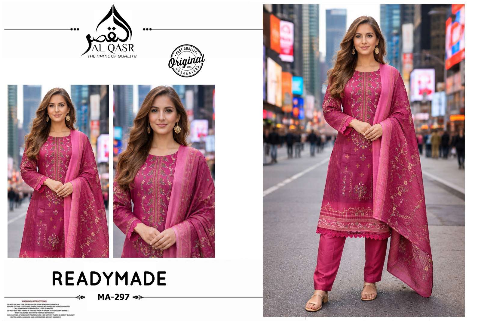 AL-QASR MA-297 LAWN COTTON PRINTED PAKISTANI STITCHED PREMIUM DRESSES-00245