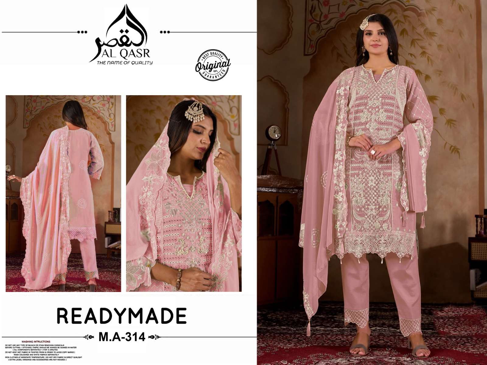 AL-QASR MA-314 CRUNCHY EMBROIDERY STITCHED PAKISTANI DRESSES-00245