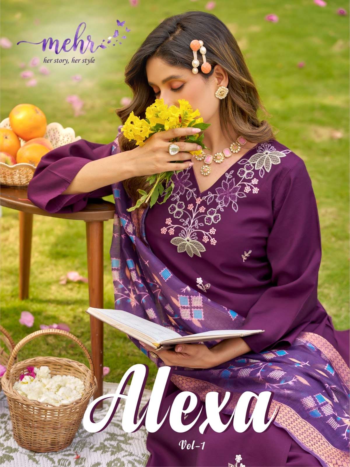 ALEXA VOL-1 BY ASLWIHOLESALE ROMAN SILK EMBROIDERY STITCHED DRESSES-00320