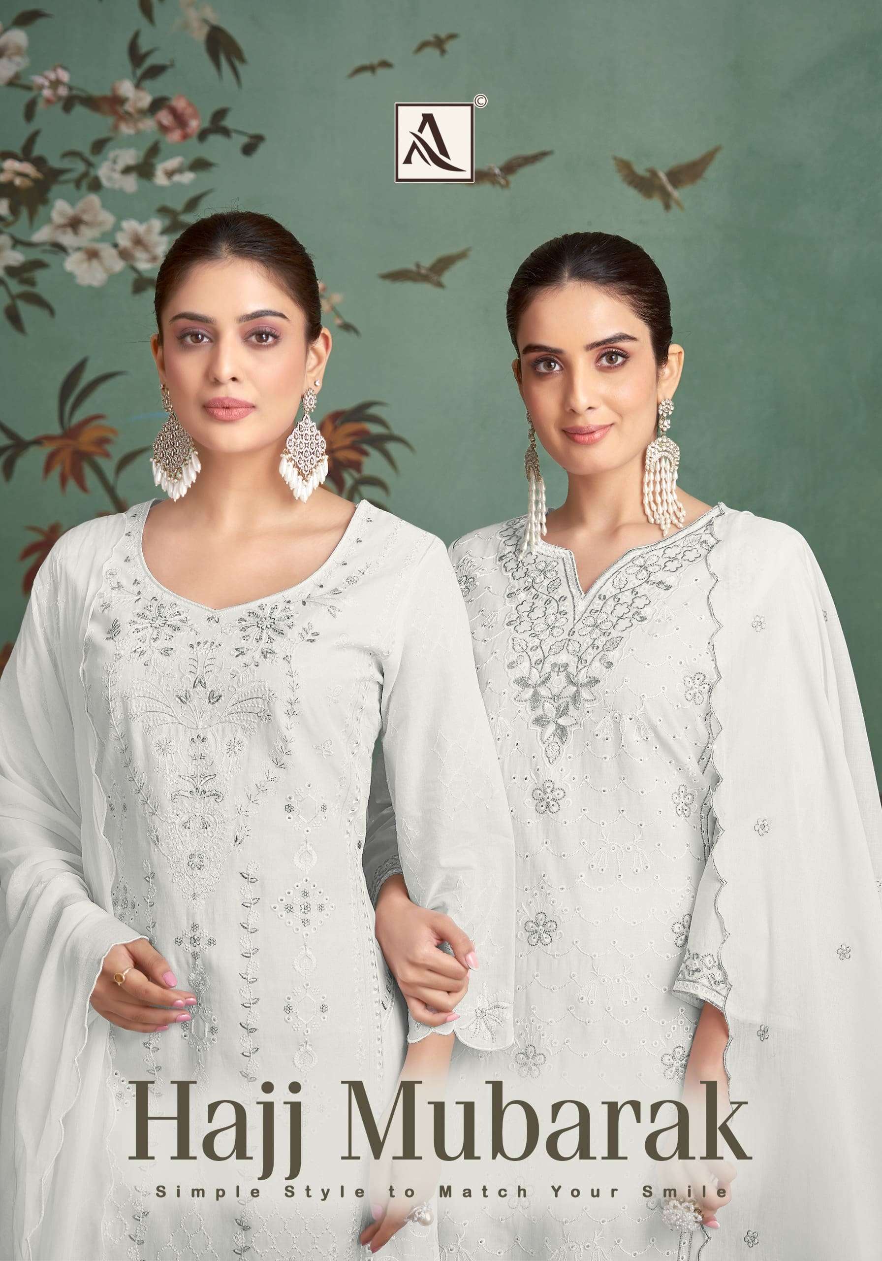 ALOK SUIT HAJJ MUBARAK PURE CAMBRIC LAWN EMBROIDERY PAKISTANI DRESSES-00201