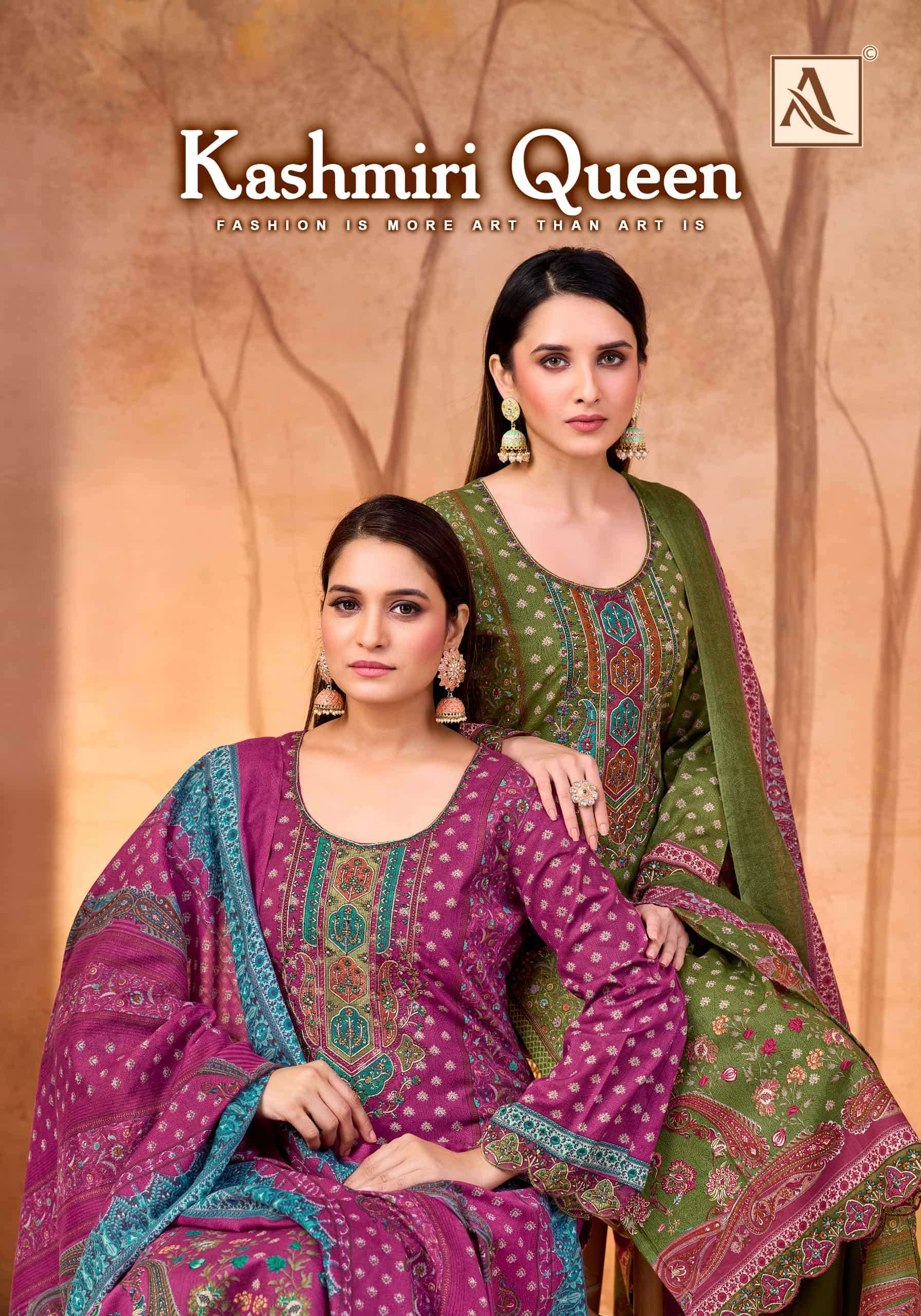 ALOK SUIT KASHMIRI QUEEN PURE CAMRIC COTTON PRINTED PAKISTANI DRESSES-00201