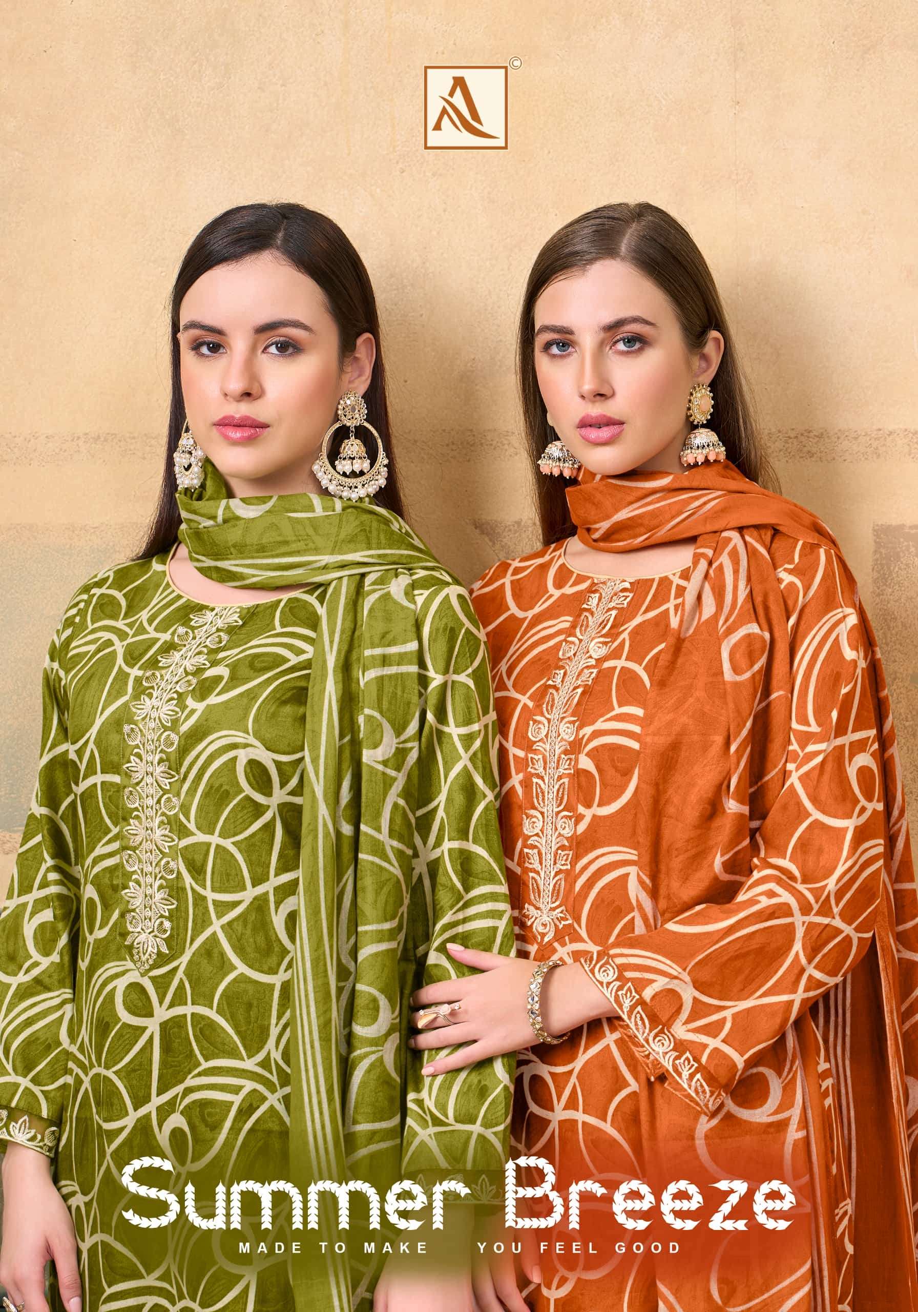 ALOK SUIT SUMMER BREEZE PURE ZAM COTTON PRINTED PAKISTANI DRESSES-00201