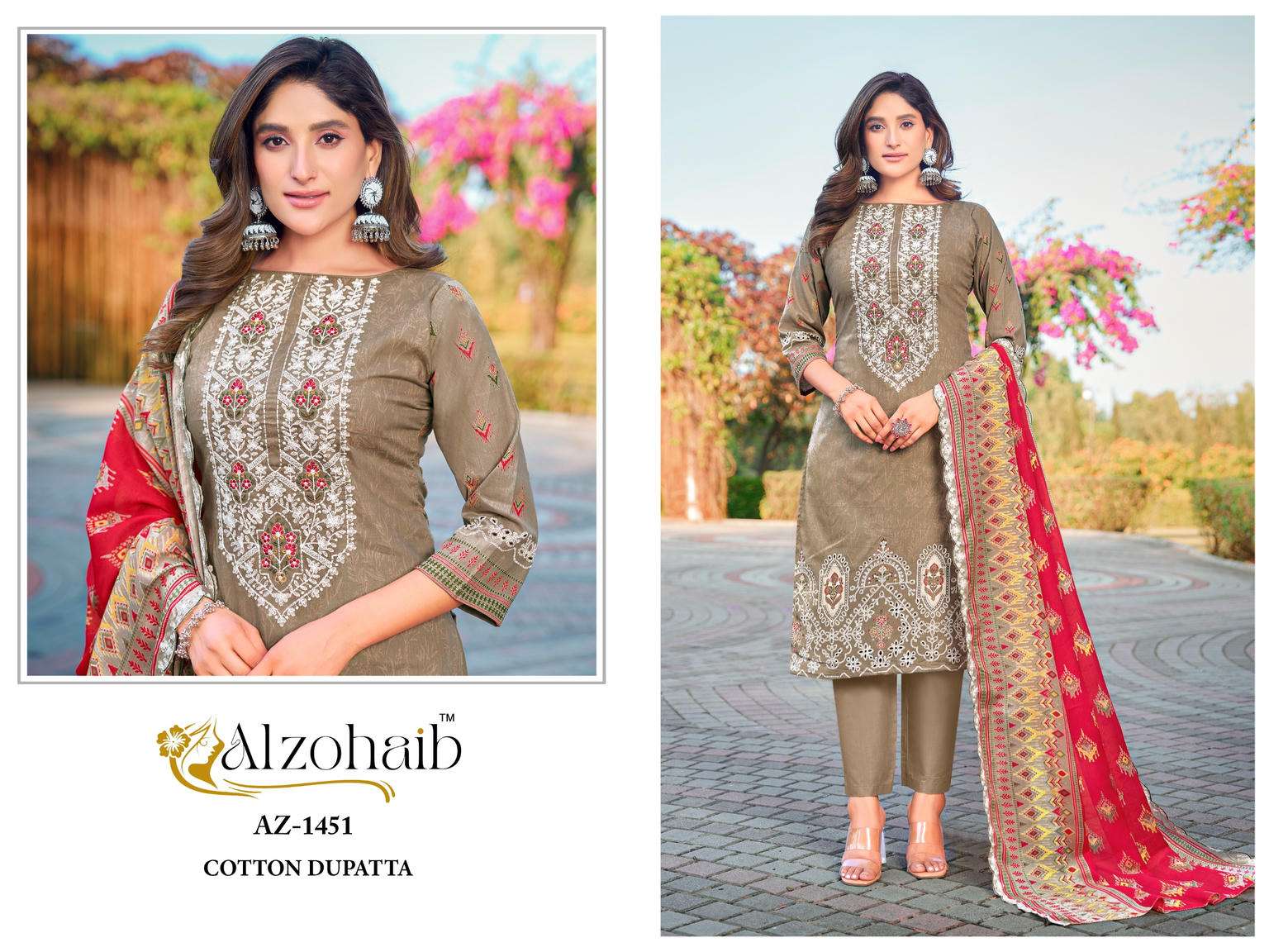 ALZOHAIB AALIYA VOL 1 COTTON EMBROIDERY PAKISTANI DRESS-00062