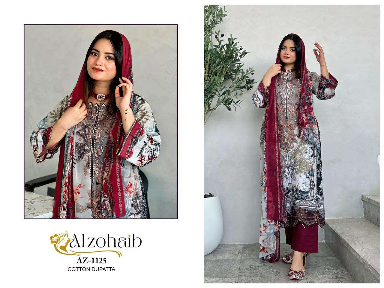 ALZOHIAB AZ-1125 SERIES PURE COTTON PRINTED PAKISTANI DRESS-00062