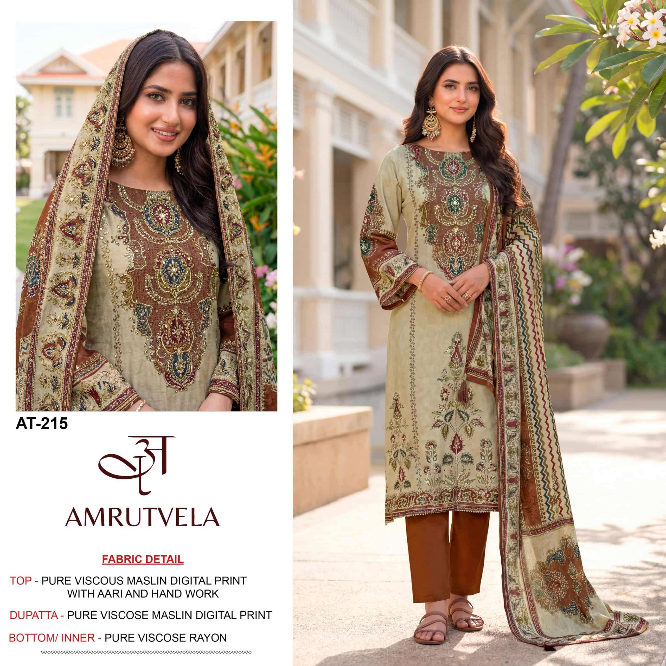 AMRUTVELA AT-215 PURE VISCOSE MUSLIN PRINTED PAKISTANI DRESS-00201