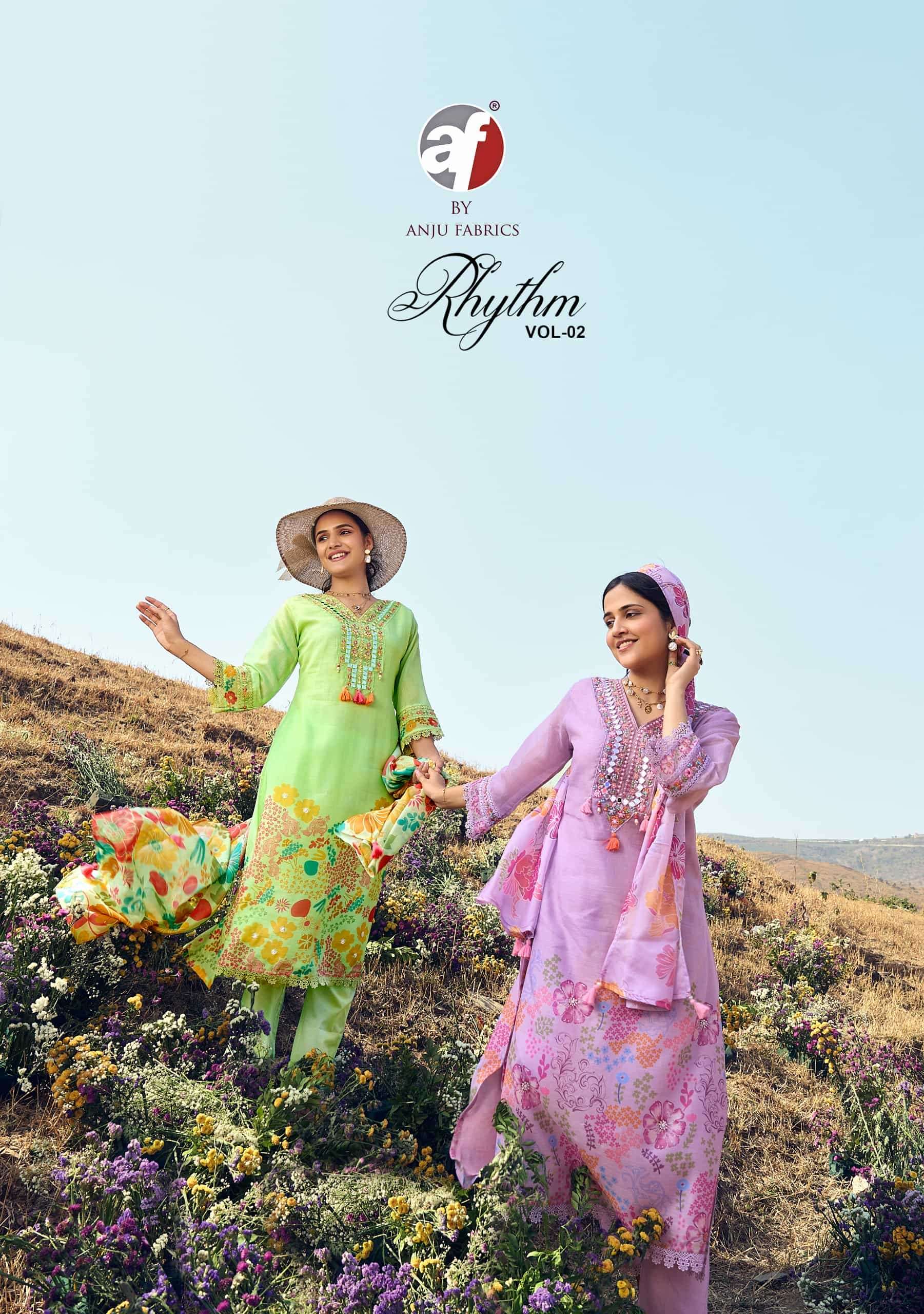 ANJU FABRICS RHYTHM VOL-02 5071 TO 5076 SERIES PURE COTTON PRINTED DRESSES-00140