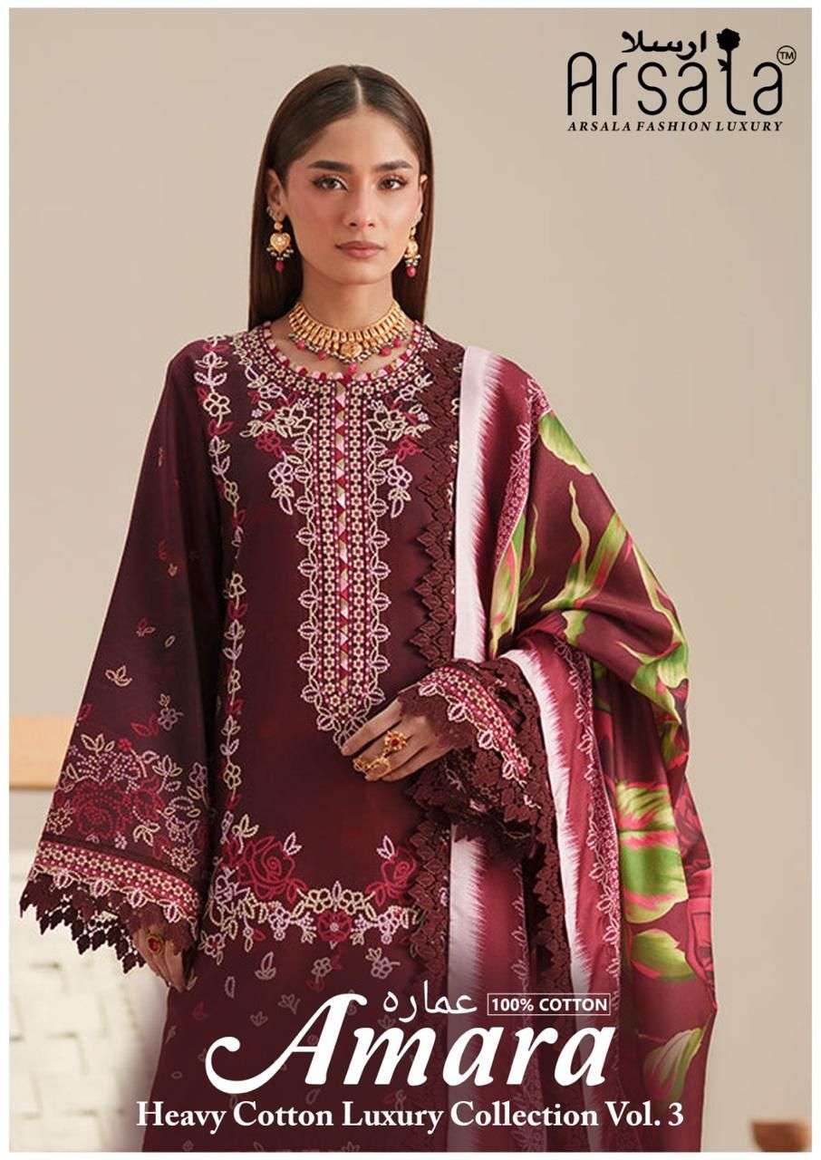 ARSALA AMARA VOL-03 121 TO 126 SERIES PURE COTTON PAKISTANI DRESSES-00062