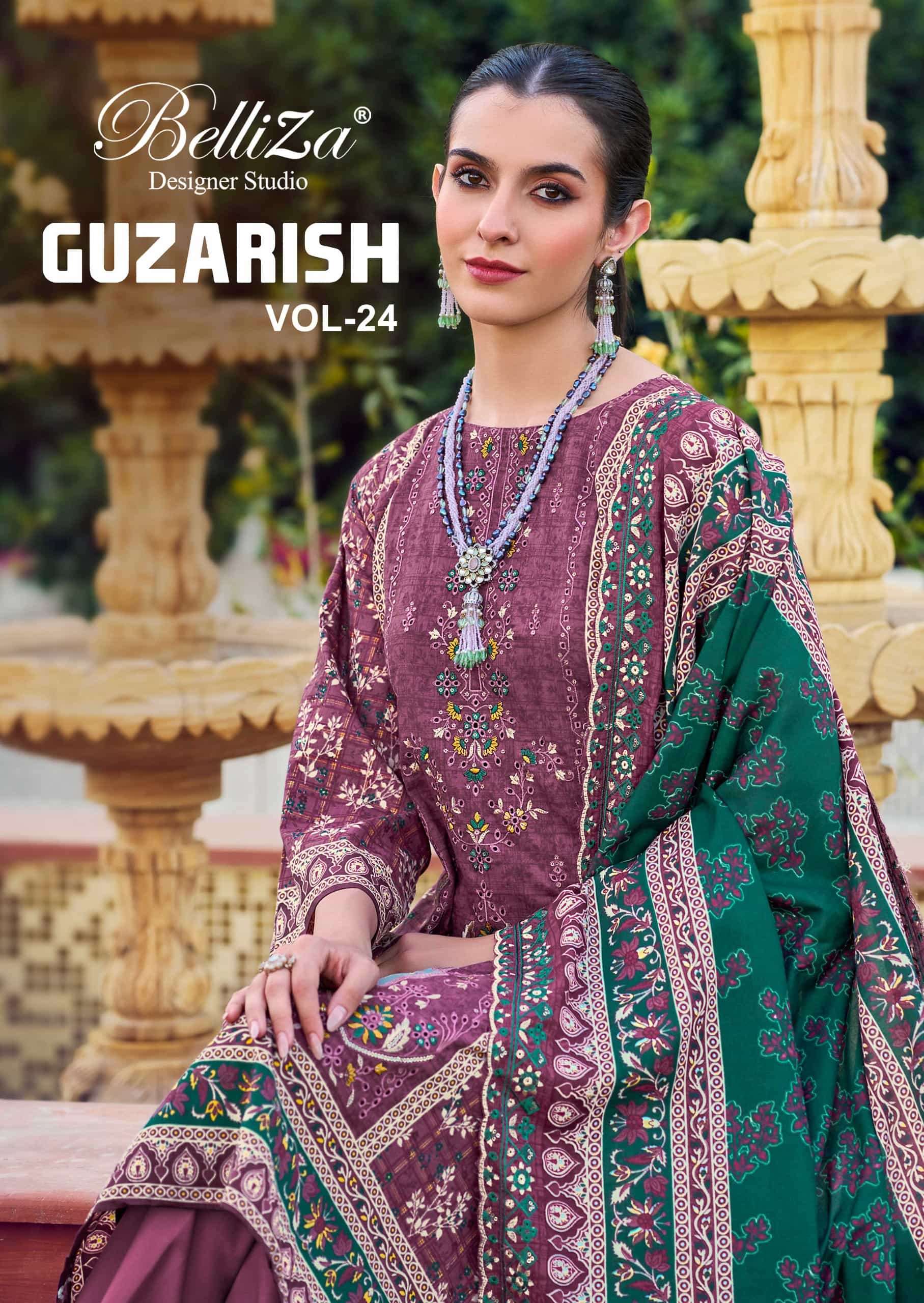 BELLIZA GUZARISH VOL-24 962-001 TO 962-006 SERIES PURE COTTON PRINTED PAKISTANI DRESSES-00062