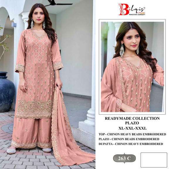 BILQIS B-263 A TO D SERIES PURE CHINON EMBROIDERY PAKISTANI DRESSES-00011
