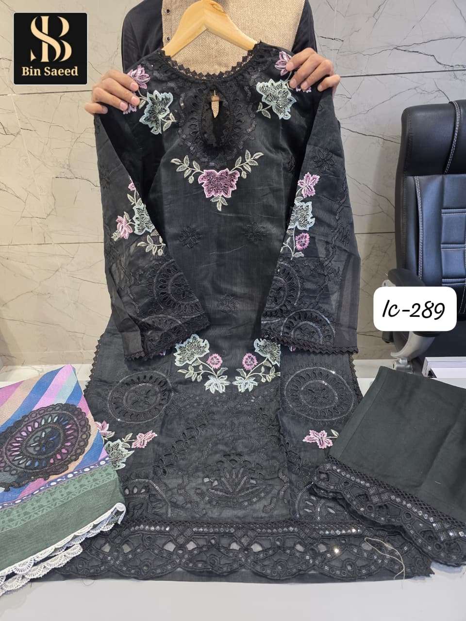 BIN SAEED IC-289 ORGANZA PAKISTANI STITCHED DRESSES-00272