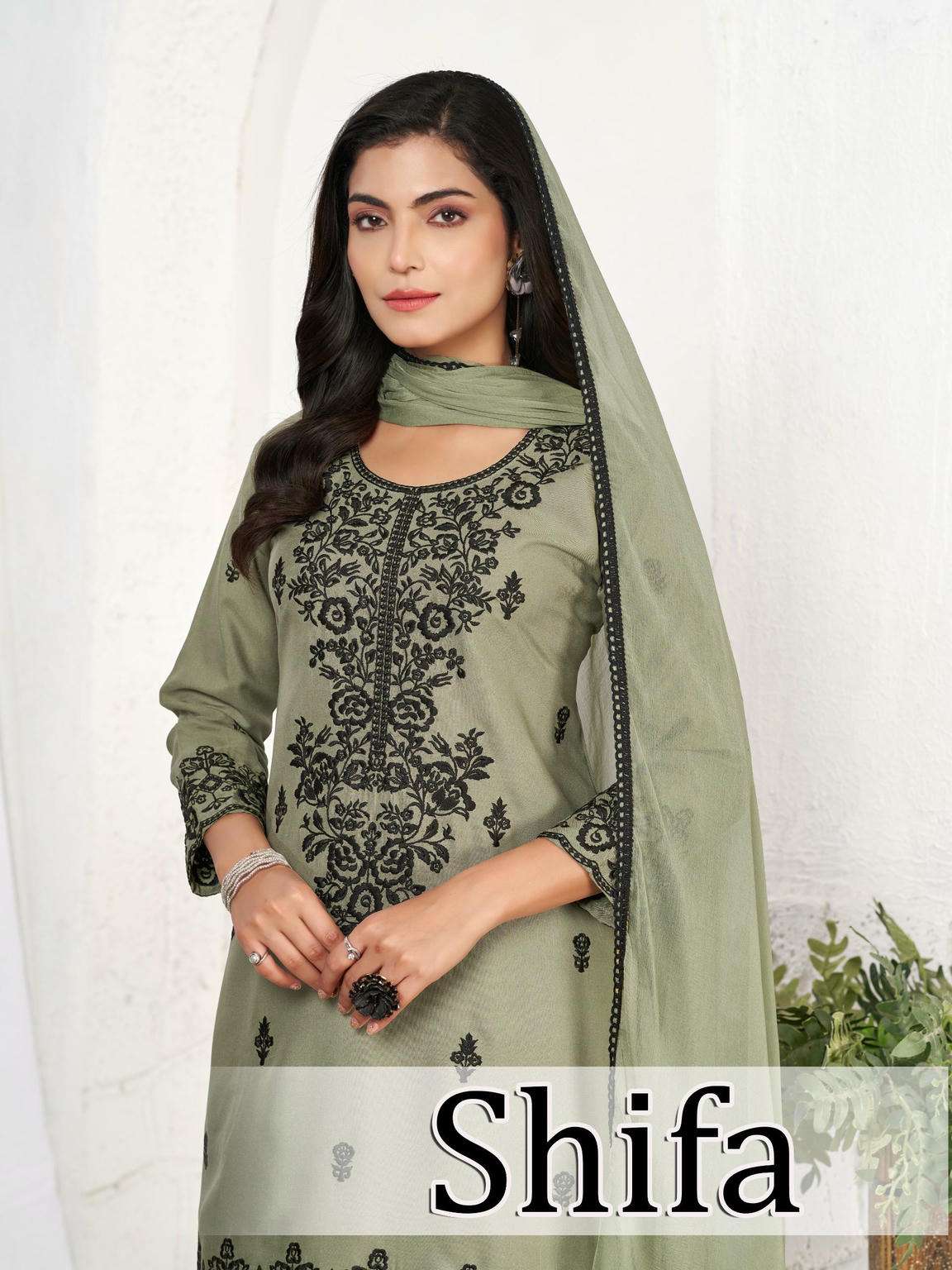 BLUE HILLS SHIFA RAYON WITH WORK READYMADE DRESSES-00099