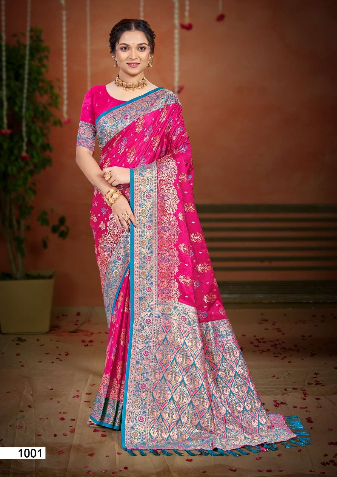 BUNAWAT SURMAI SATAN VOL-2 1001 TO 1004 SERIES SATIN SILK PREMIUM SAREES-00037