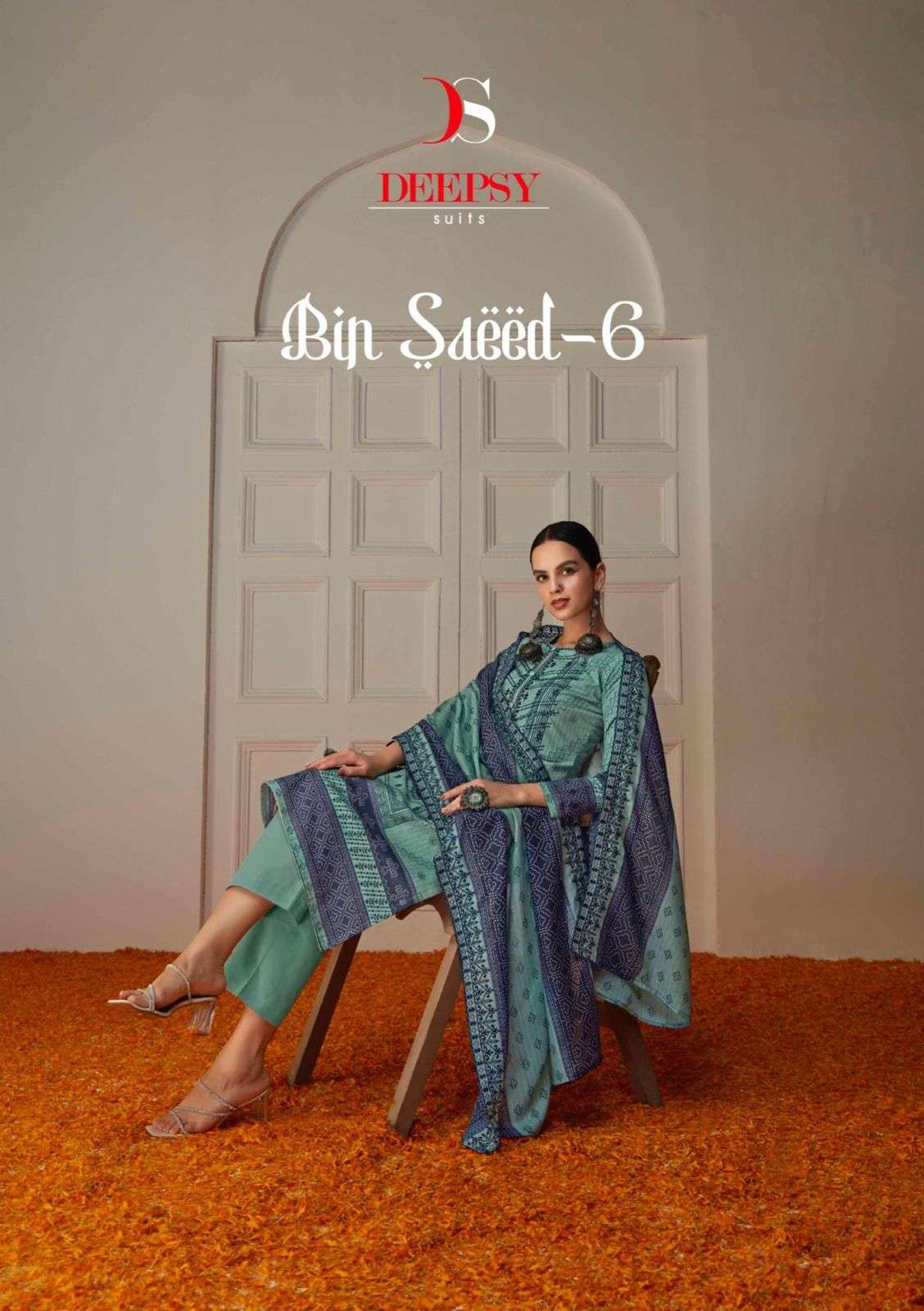 DEEPSY SUIT BIN SAEED VOL-06 27001 TO 27008 SERIES PURE COTTON EMBROIDERY PAKISTANI DRESSES-00062