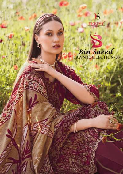 DEEPSY SUIT BIN SAEED VOL-20 2001 TO 2008 SERIES PURE COTTON EMBROIDERY PAKISTANI DRESSES-00201