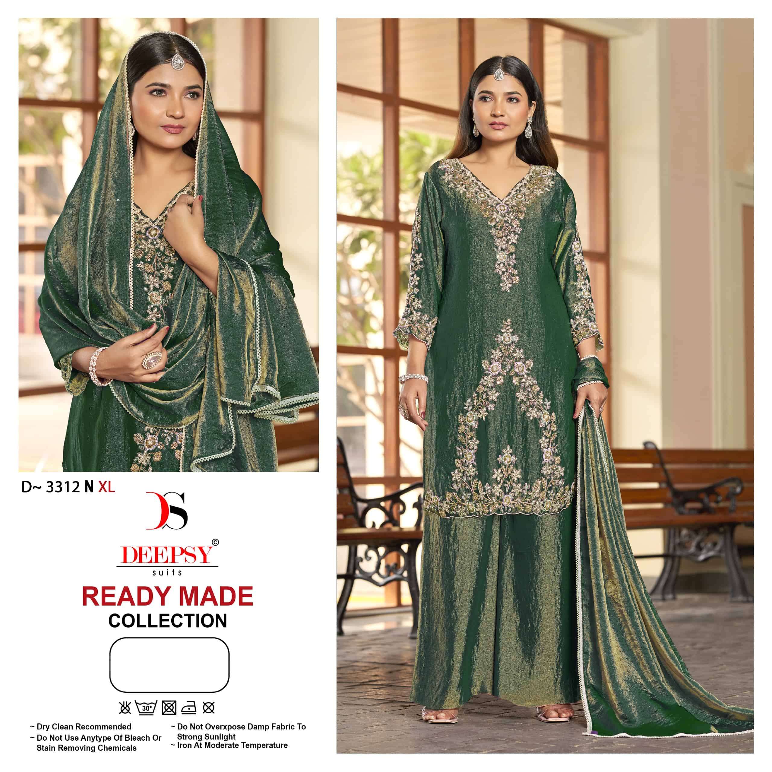 DEEPSY SUIT D-3312 L TO O SERIES PURE MOSS FANCY PAKISTANI DRESSES-00201