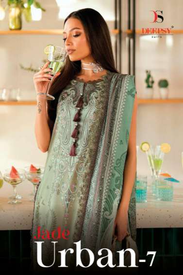 DEEPSY SUIT JADE URBANE VOL-07 1731 TO 1738 SERIES PURE COTTON EMBROIDERY PAKISTANI DRESSES-00201