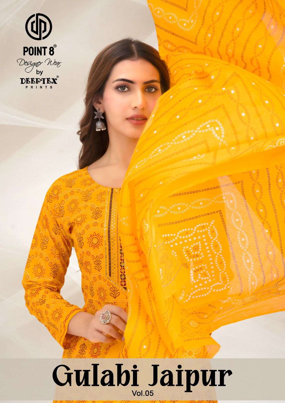 DEEPTEX GULABI JAIPUR VOL-5 5001 TO 5008 SERIES COTTON PRINTED ANARKALI SUIT SET-00015