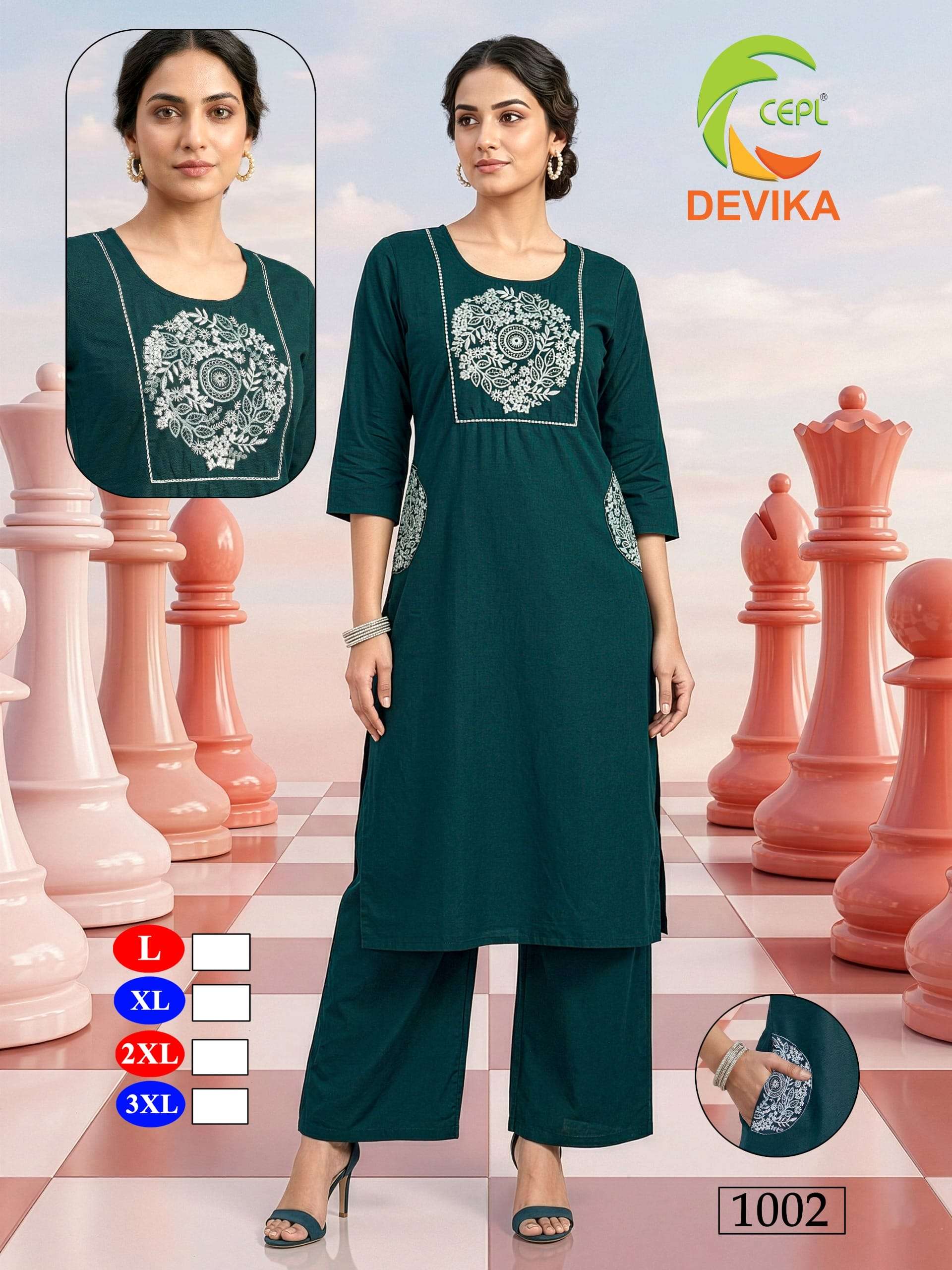DEVIKA BY ASLIWHOLESALE DHABU COTTON PRINTED STITCHED KURTIS SET-00320