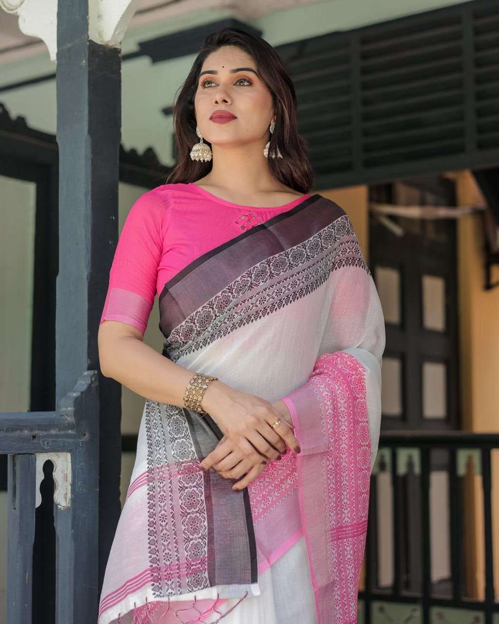 DEVYANI VOL-160 BY ASLIWHOLESALE LINEN COTTON PRINTED SAREES-00259