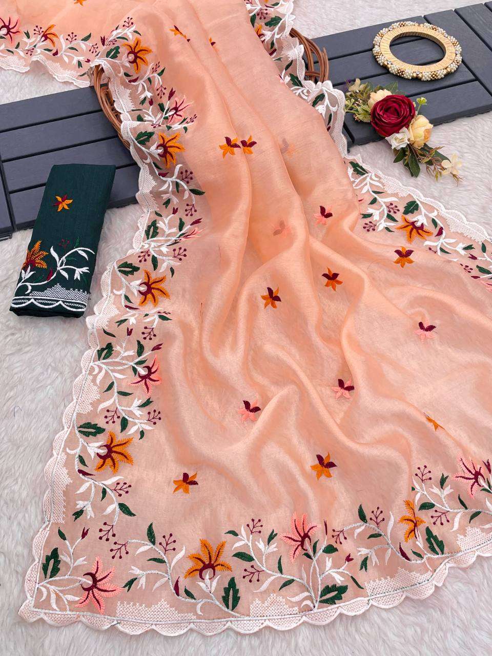 DEVYANI VOL-169 BY ASLIWHOLESALE ORGANZA SILK  EMBROIDERY PREMIUM SAREES-00259