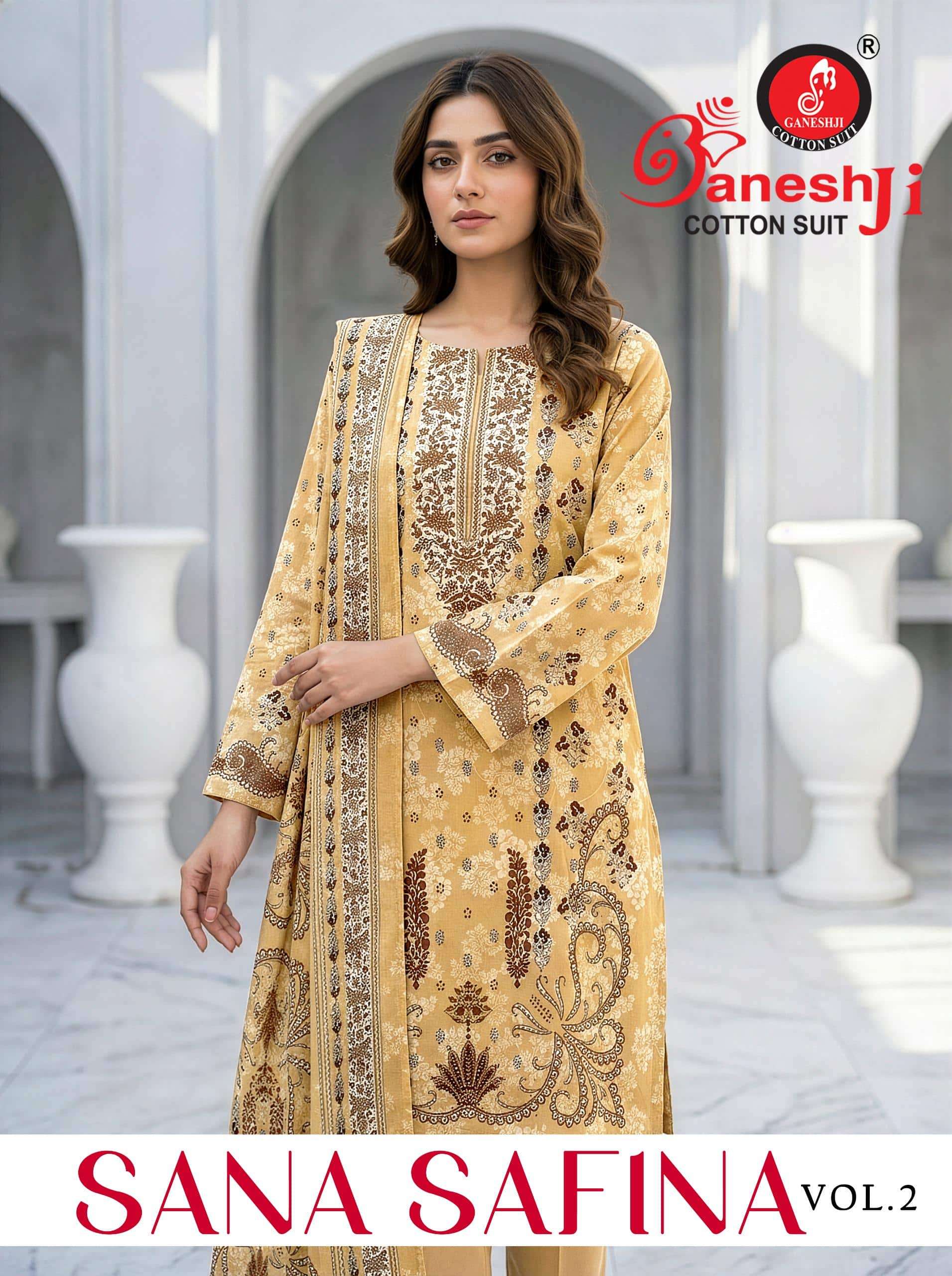 GANESHJI SANA SAFINA VOL-02 2001 TO 2008 SERIES PURE COTTON PRINTED PAKISTANI DRESSES-00062