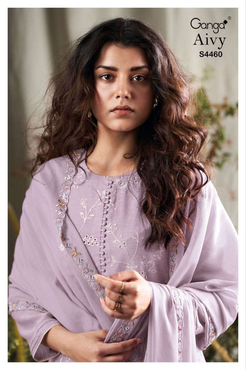 GANGA FASHION AIVY S-4460 SERIES BANARASI MAL PRINTED PREMIUM SUIT-00252