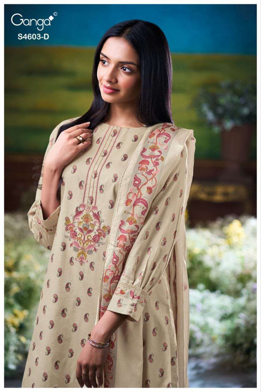 GANGA FASHION AIVYRA S-4603 SERIES COTTON PRINTED PREMIUM DRESSSES-00252