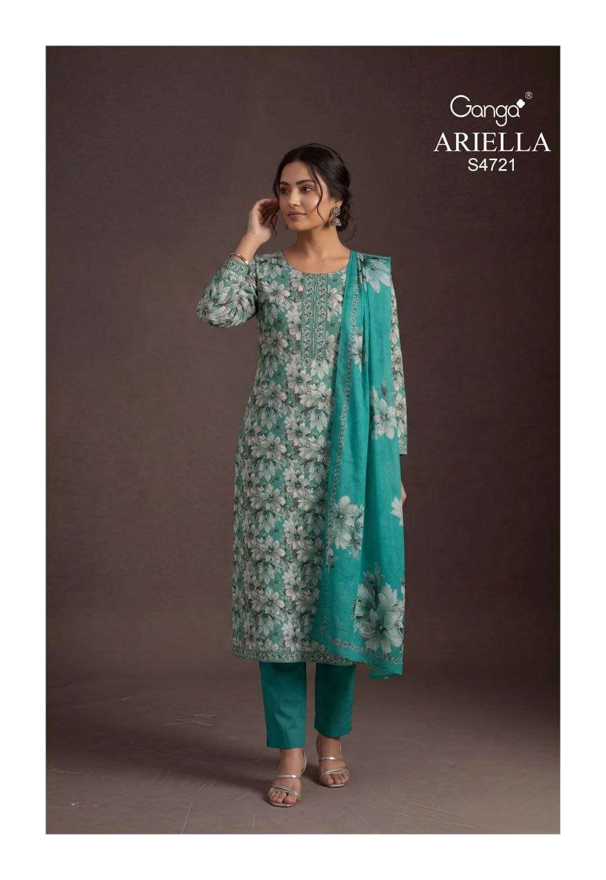 GANGA FASHION ARIELLA S-4721 SERIES COTTON PRINTED PREMIUM DRESSSES-00252