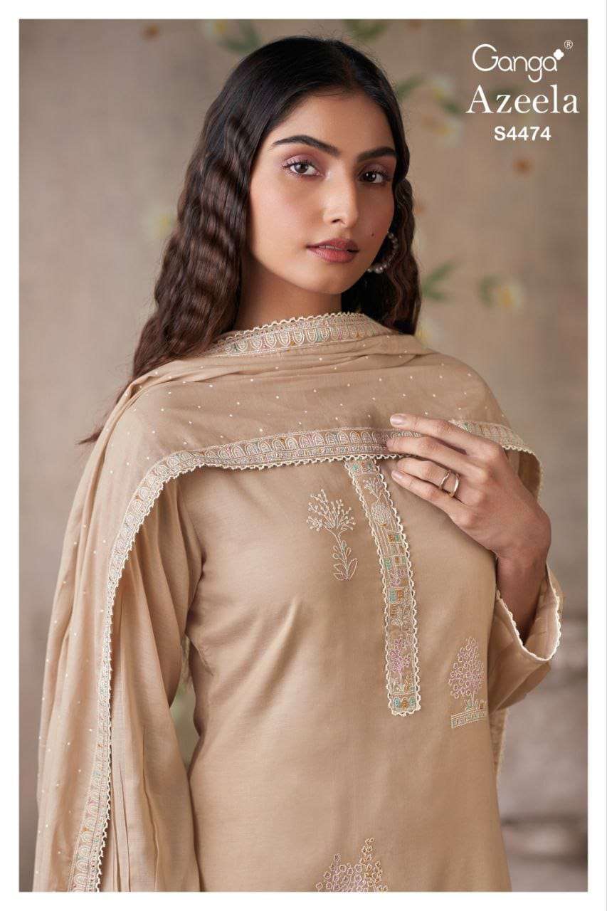 GANGA FASHION AZEELA S-4474 MUL COTTON PRINTED PREMIUM DRESSES-00252